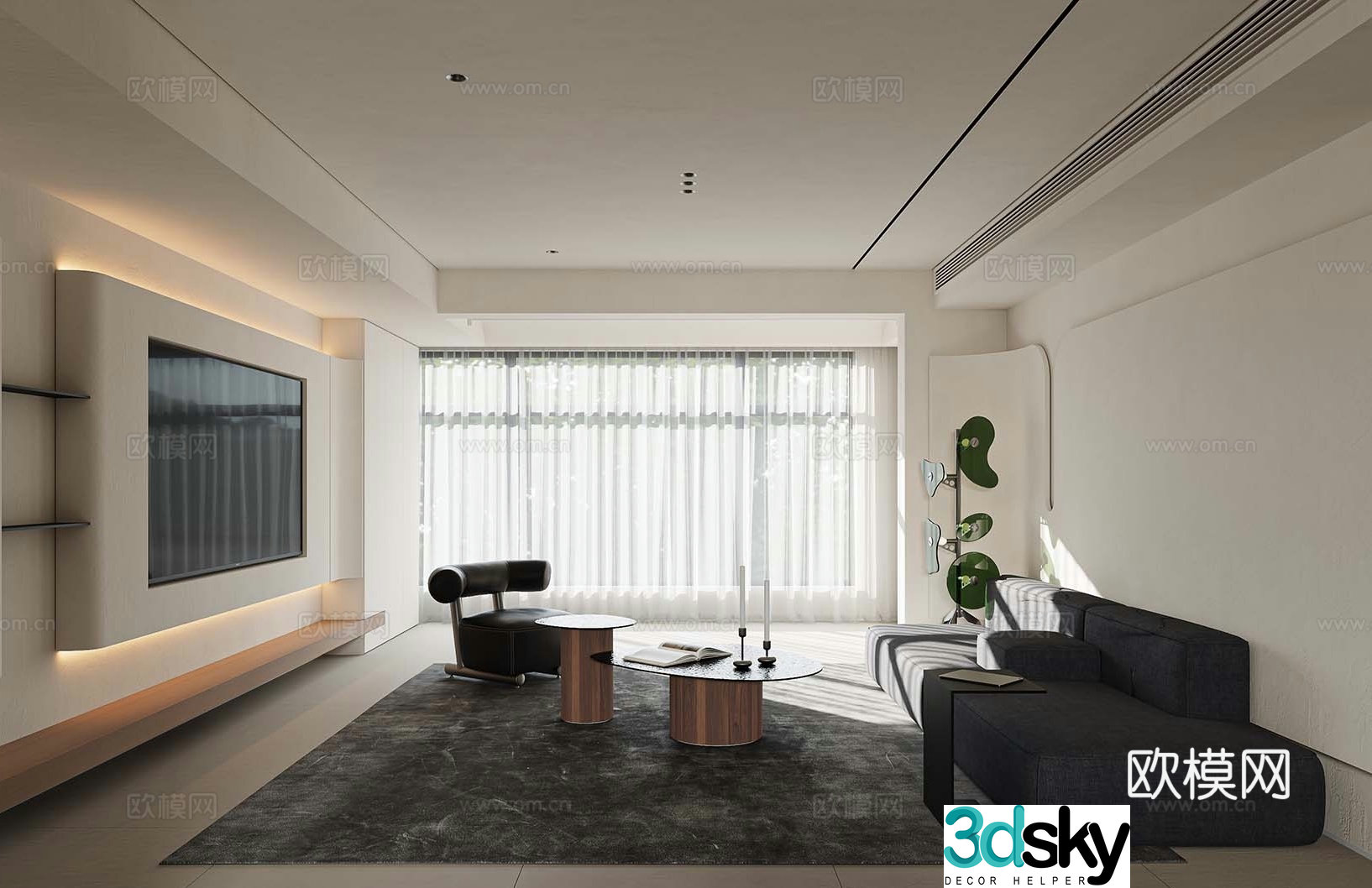 Modern living room 3d model