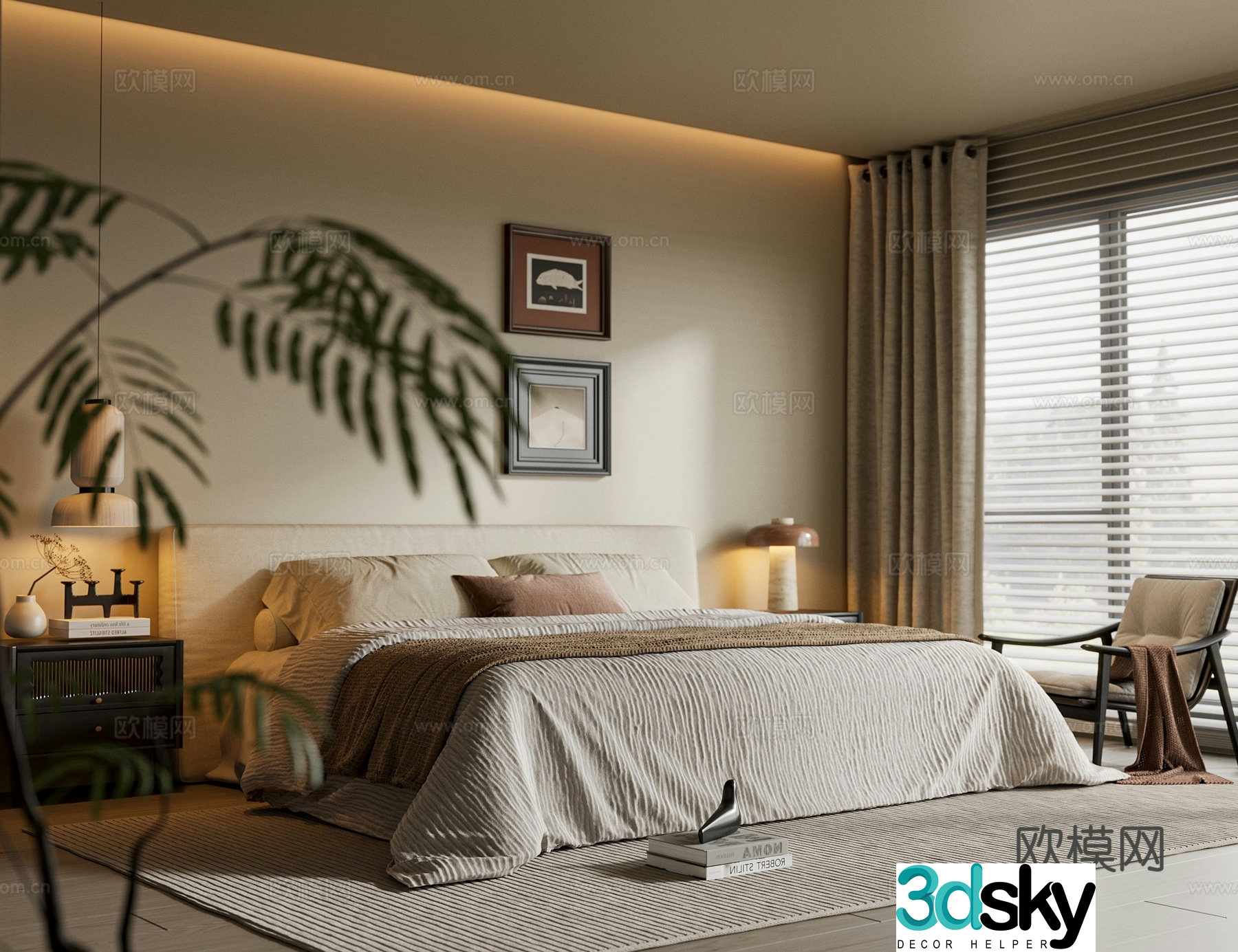 Wabi Sabi bedroom second bedroom 3d model
