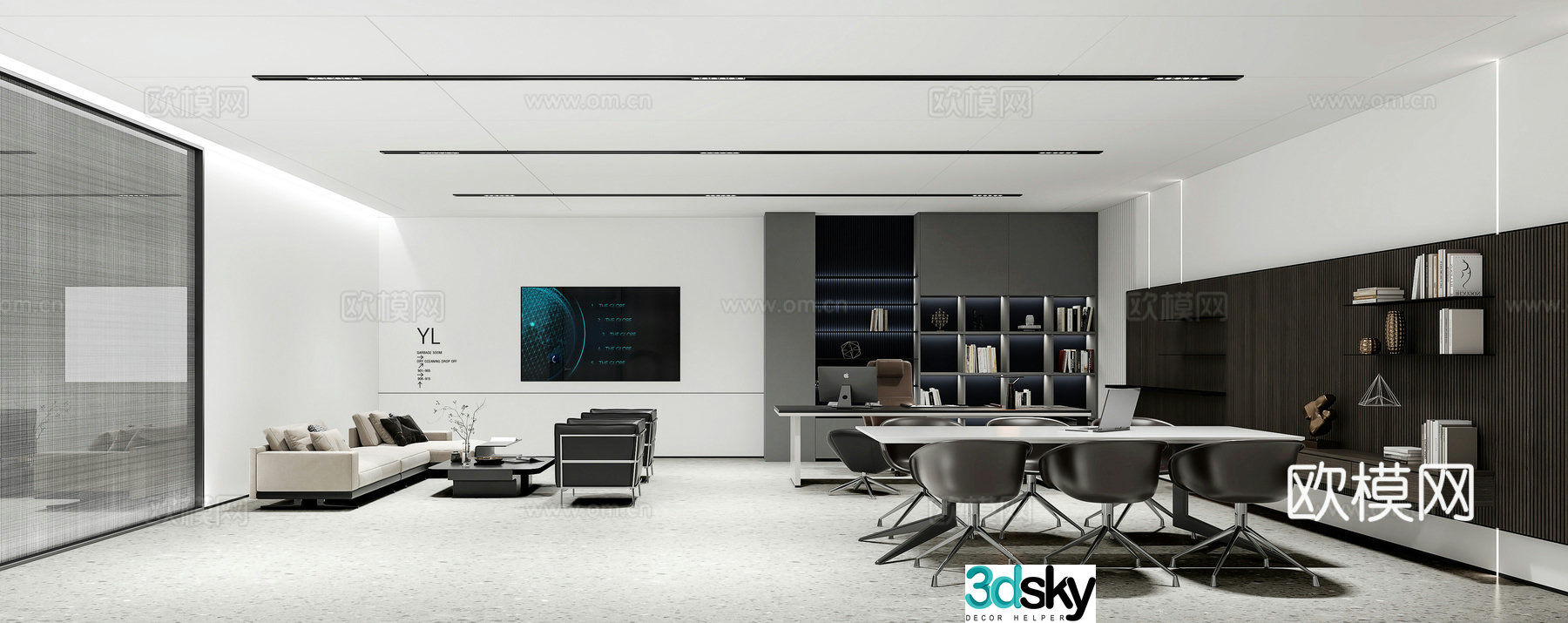 Modern manager office 3d model