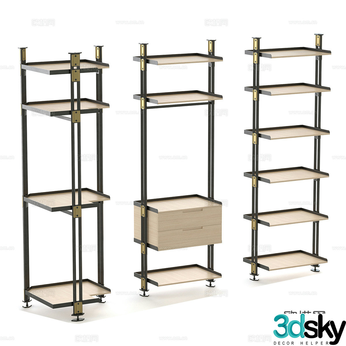 Nordic decorative rack storage rack display rack 3d model