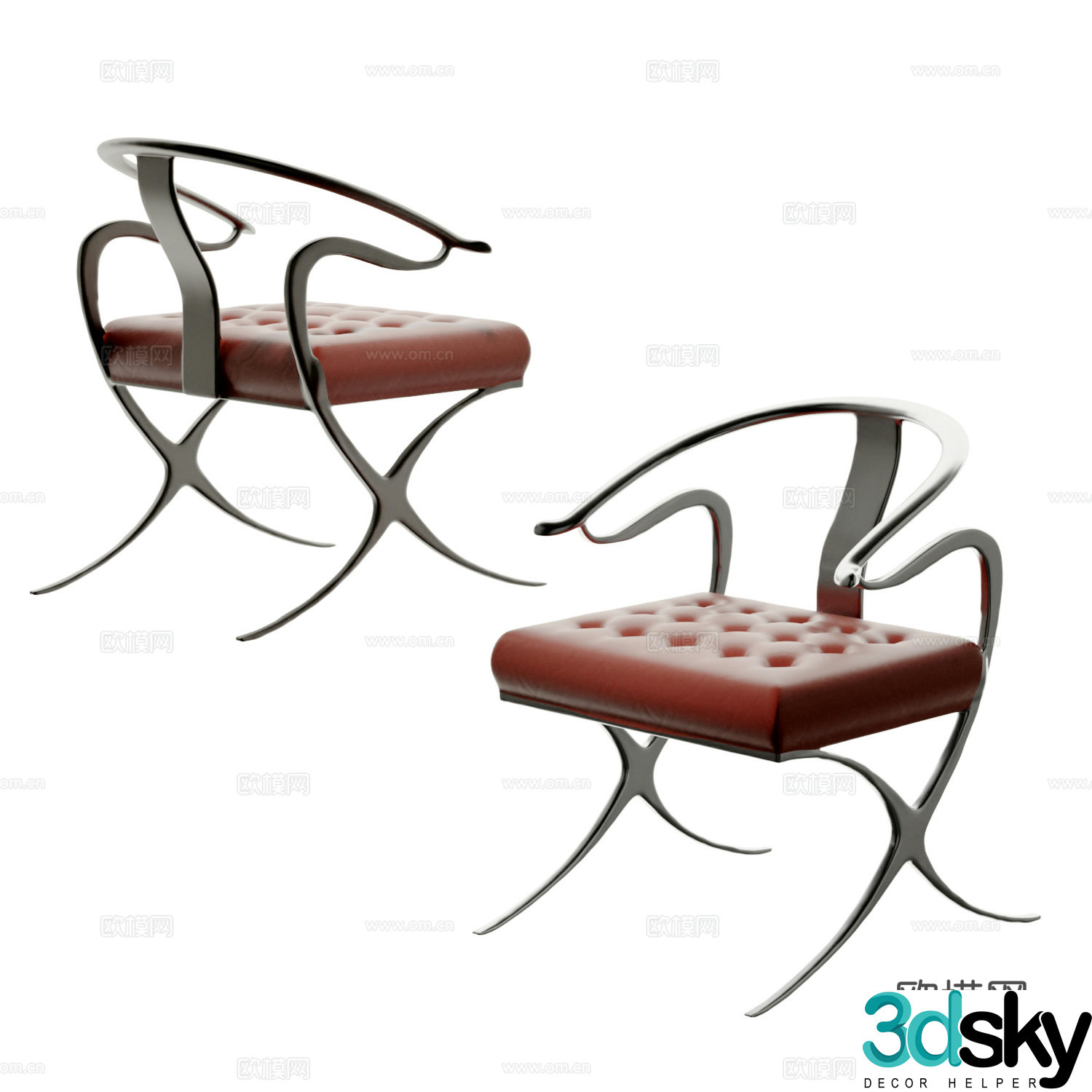 Modern chair dining chair 3d model