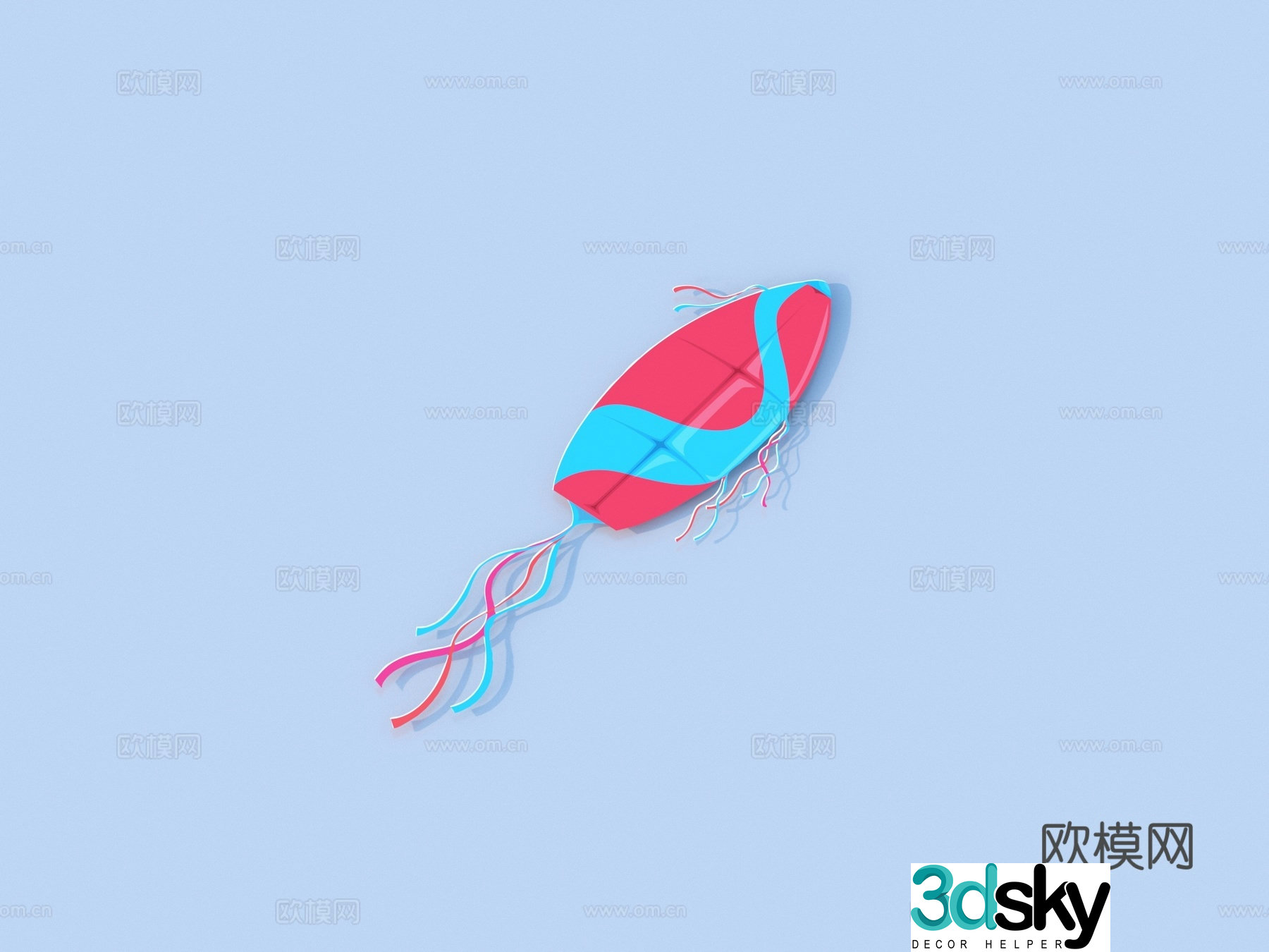kite toy ornament decoration 3d model