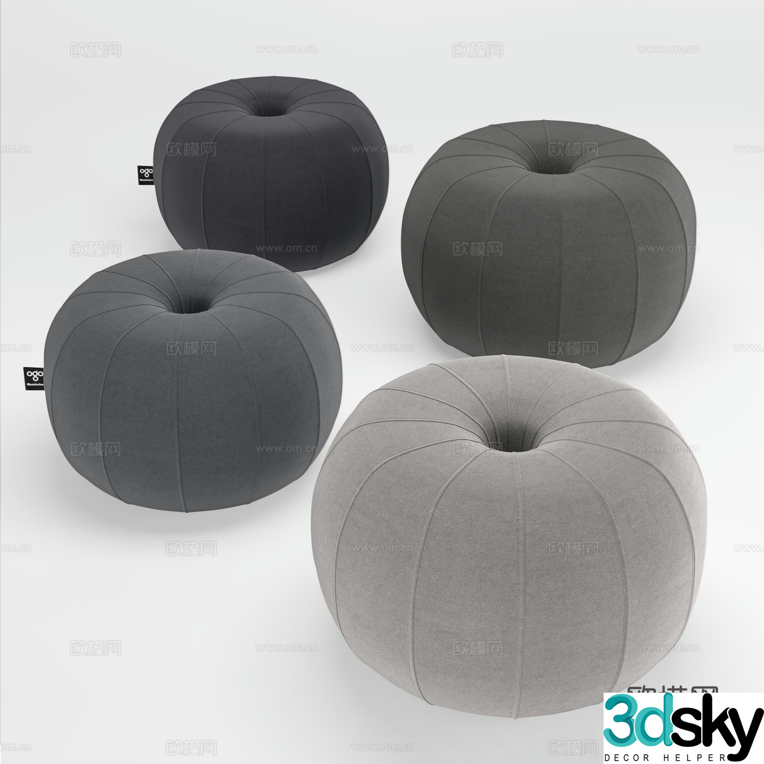 MANDARINA stool low stool round stool sofa stool 3d model