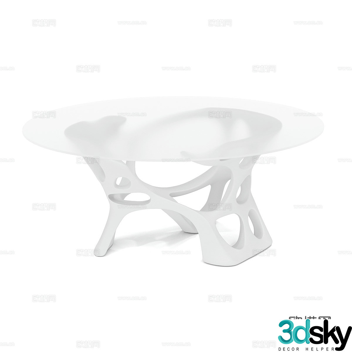 Modern minimalist round coffee table 3d model