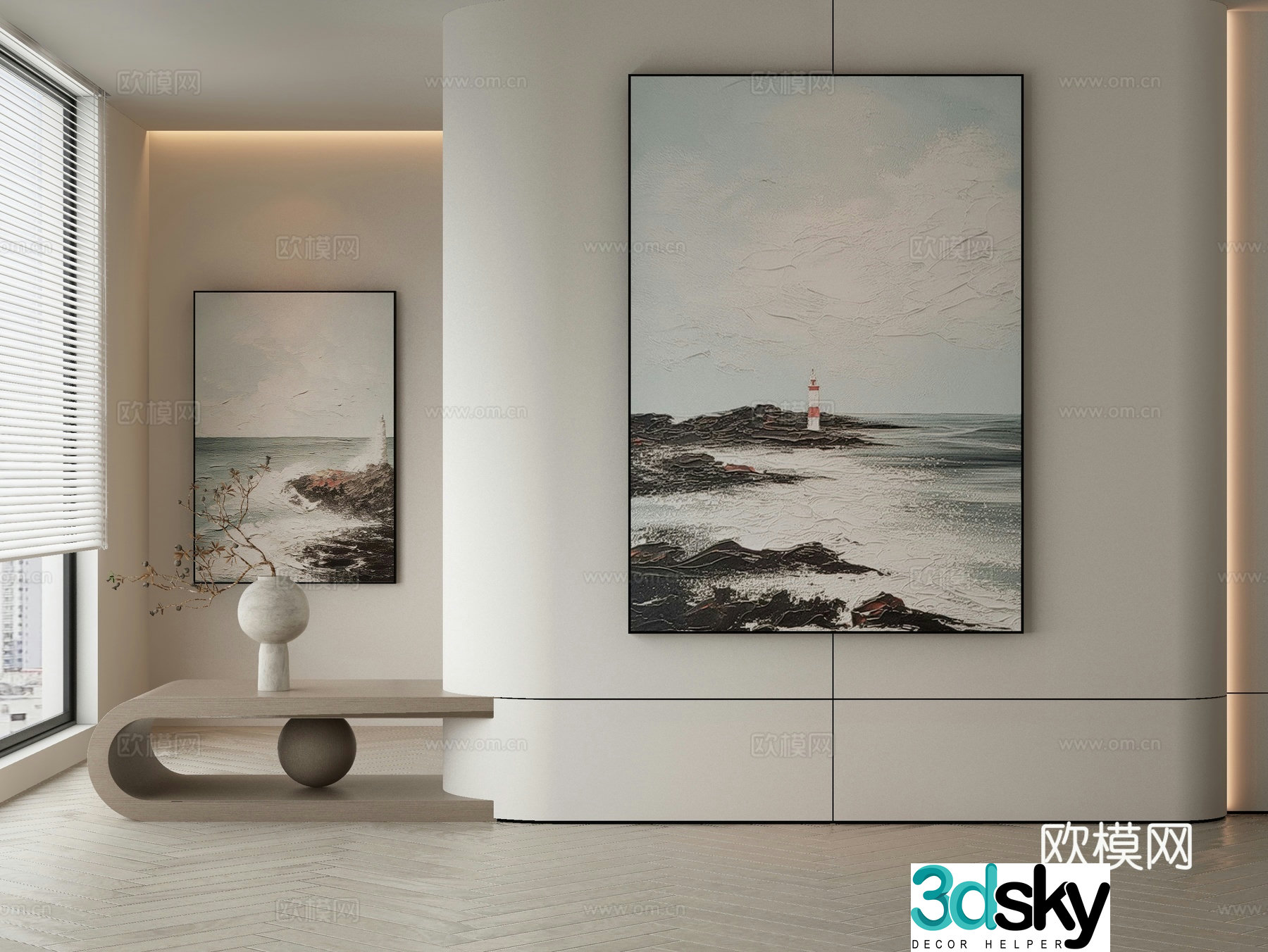 Decorative painting texture painting landscape painting hanging painting 3D model