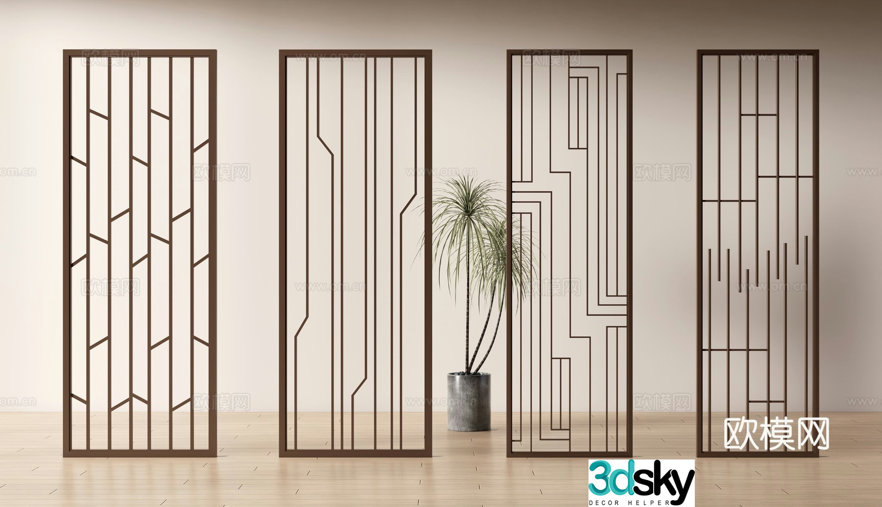 Modern screen partition 3d model