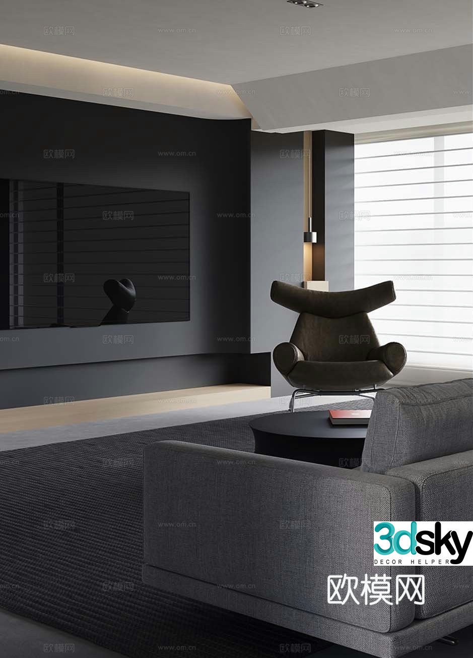 Modern living room 3d model