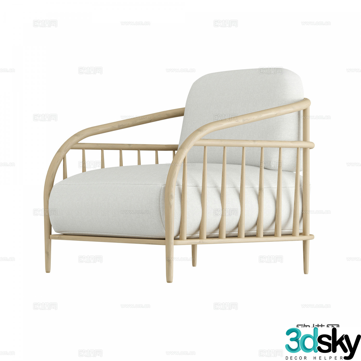 Tomlin Nordic chair leisure chair 3d model