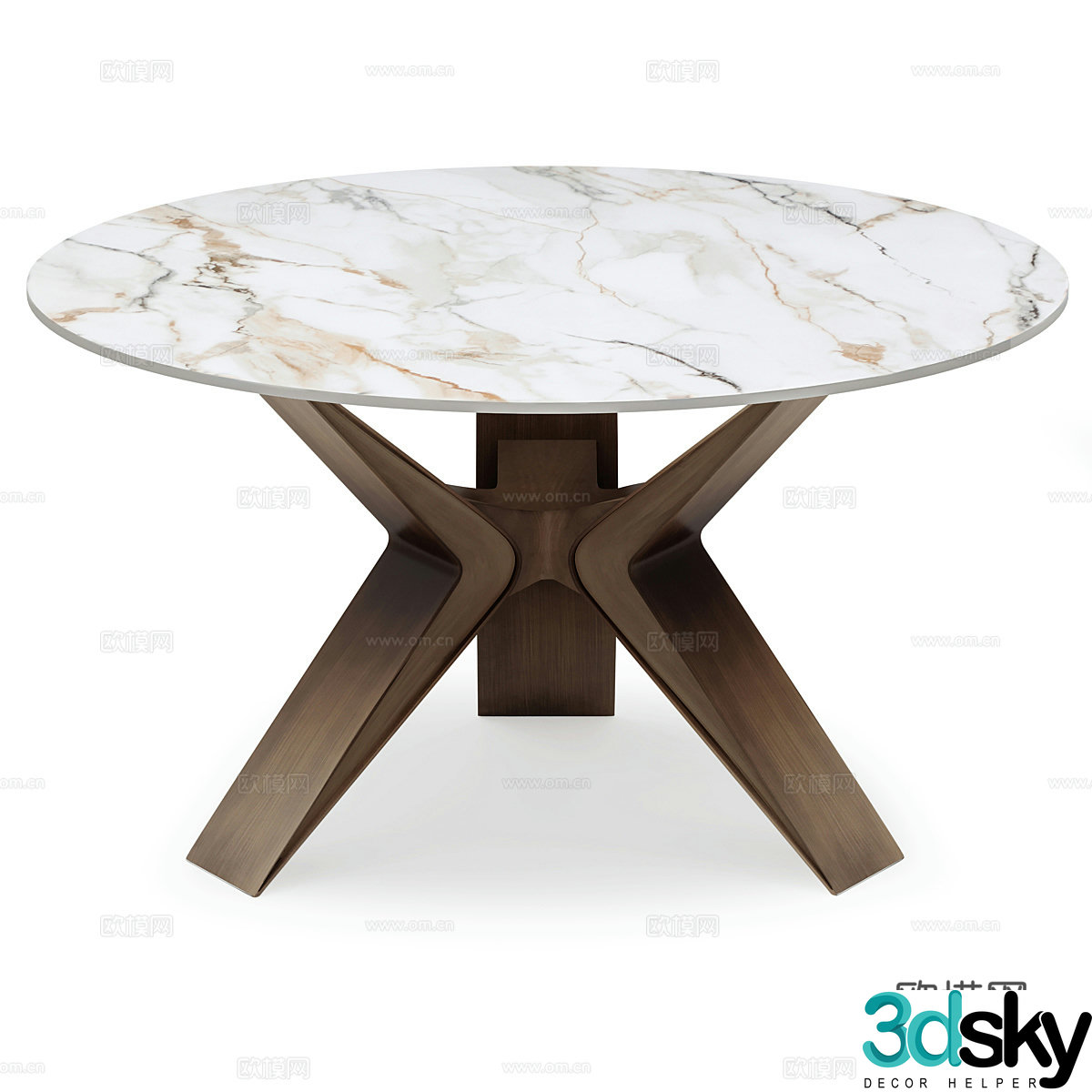 Modern marble coffee table round coffee table 3d model