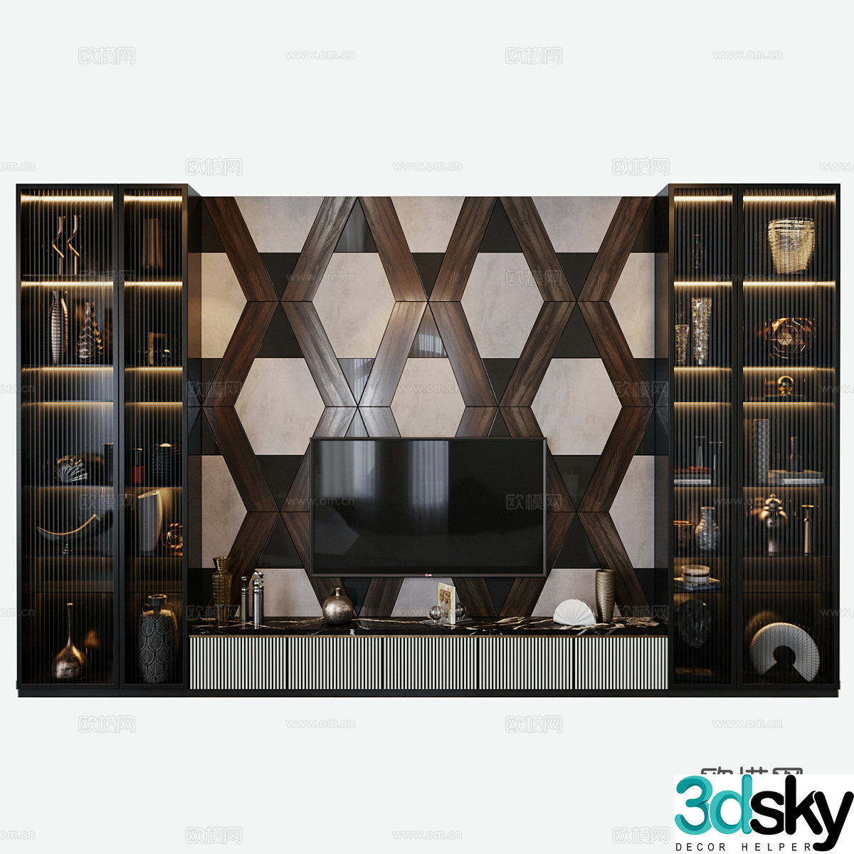 TV background wall 3d model