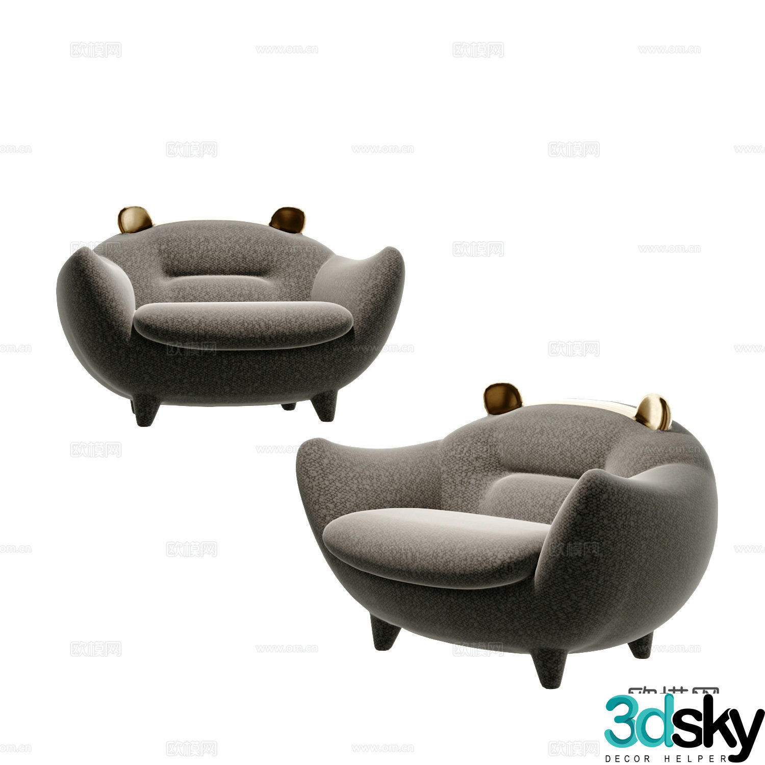 Modern sofa chair leisure chair 3d model