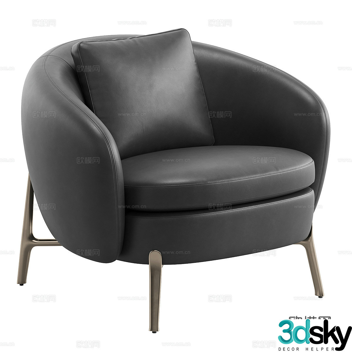 Modern sofa chair leisure chair 3d model
