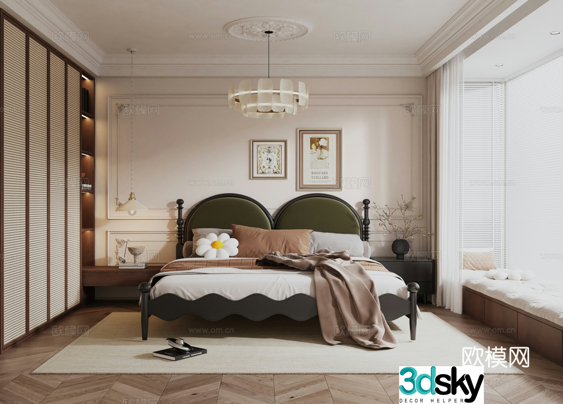 French bedroom master bedroom 3d model