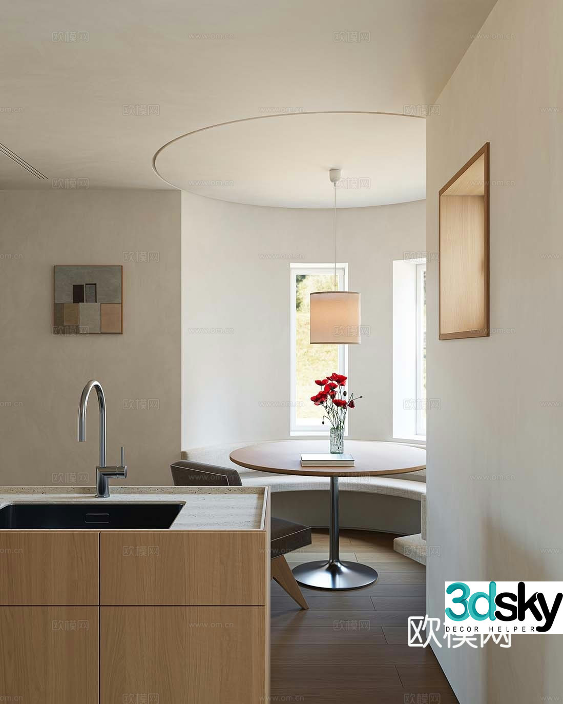 Modern guest restaurant 3d model