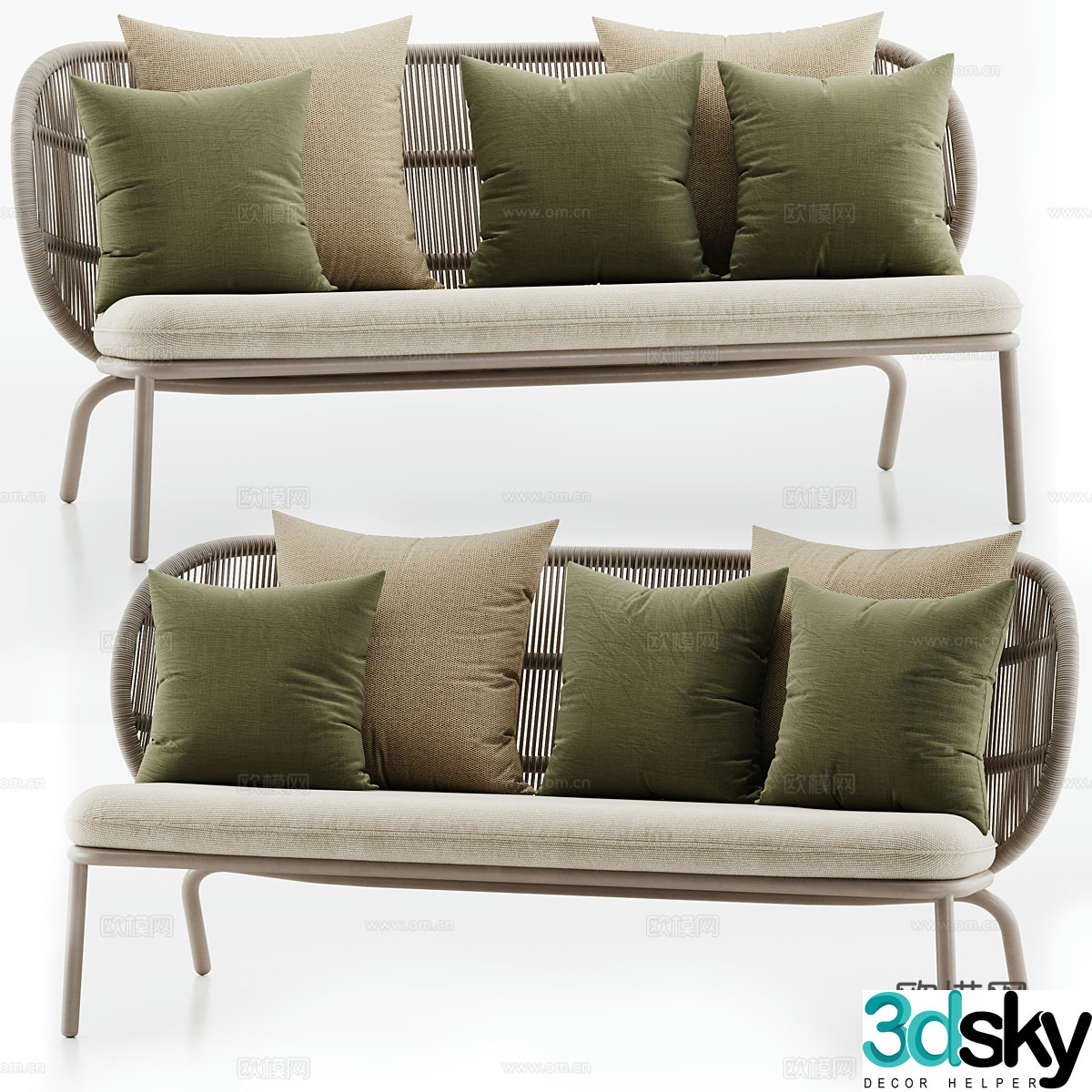 Outdoor sofa double sofa 3d model