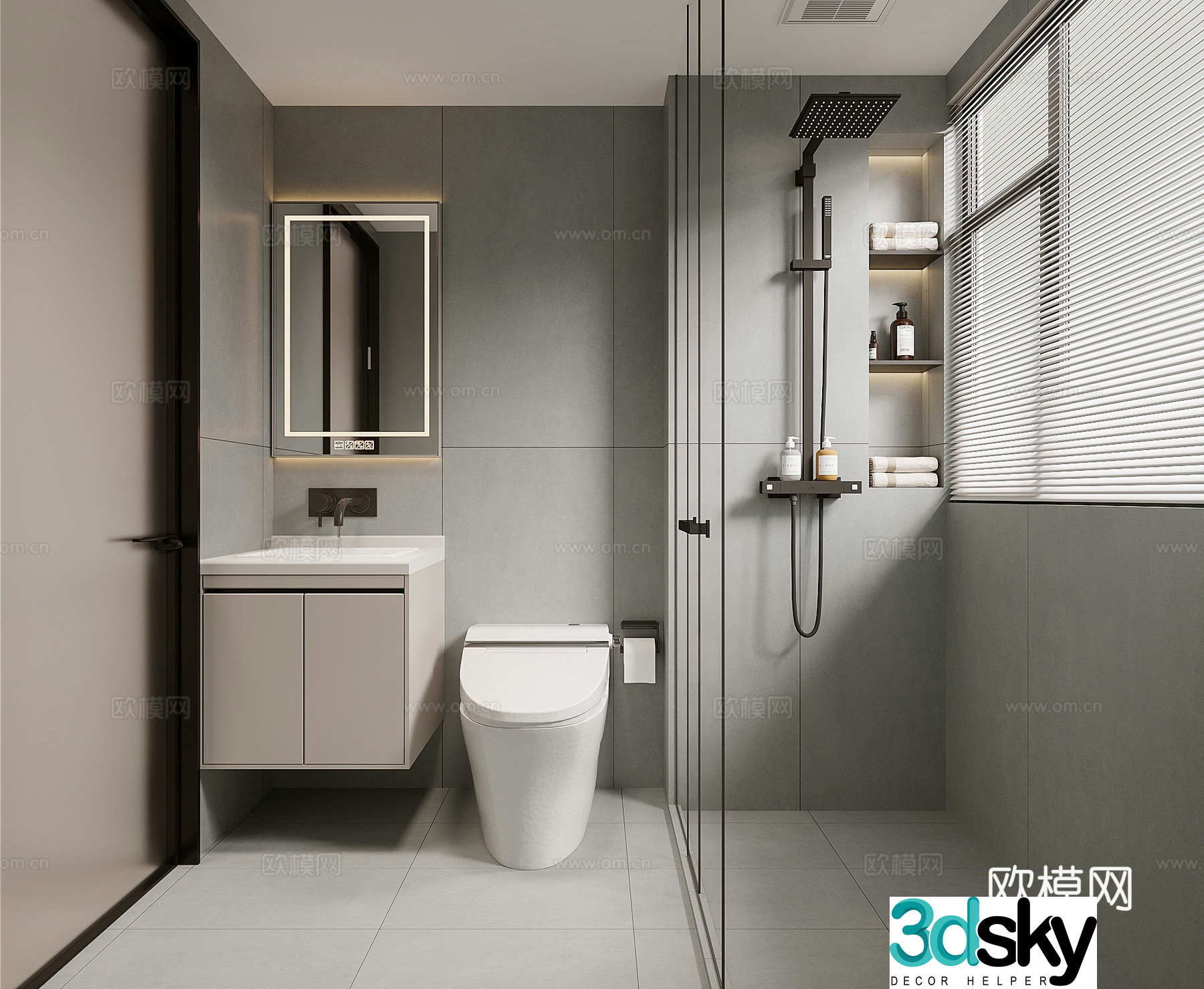 Modern bathroom bathroom 3d model