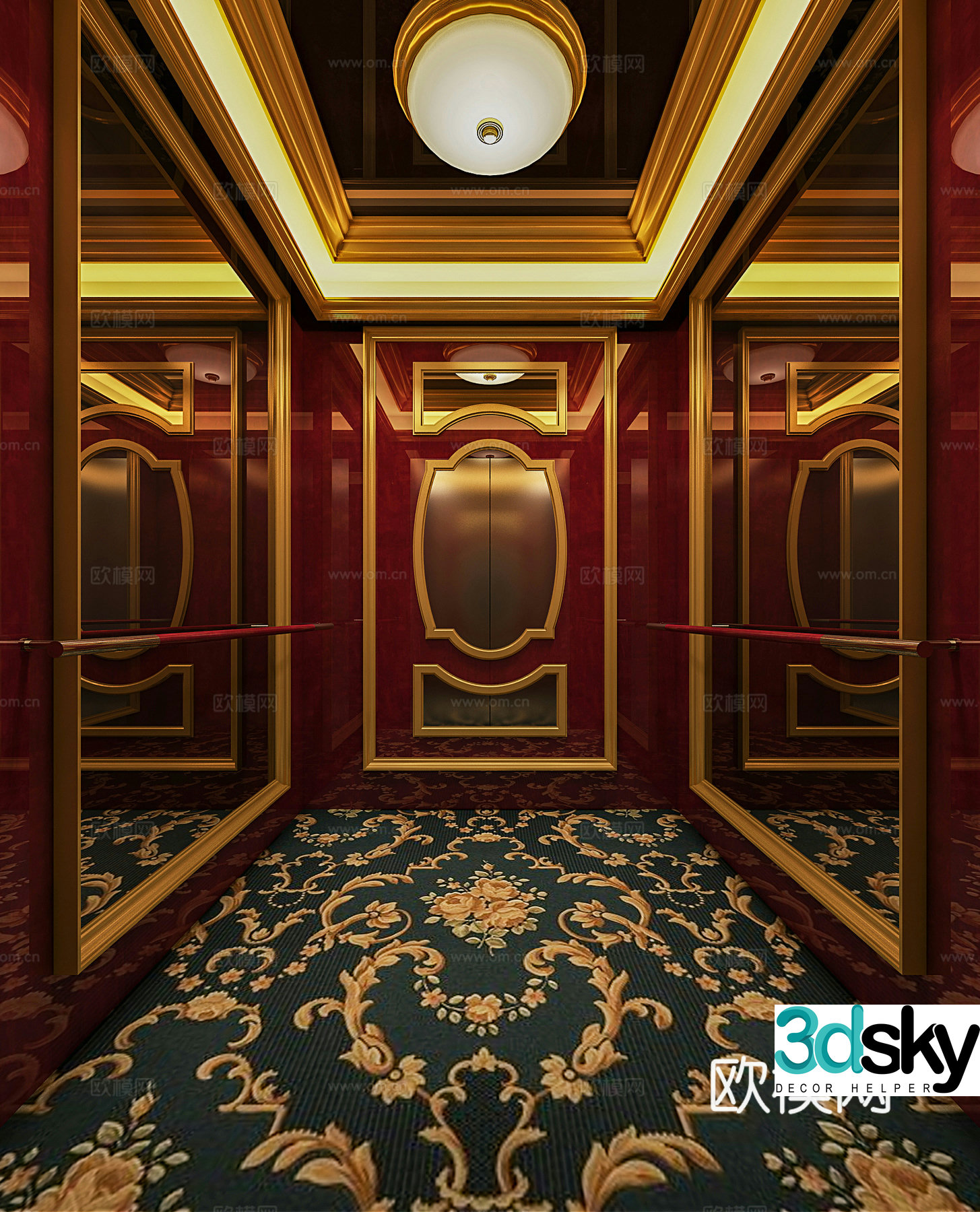European hotel elevator 3d model