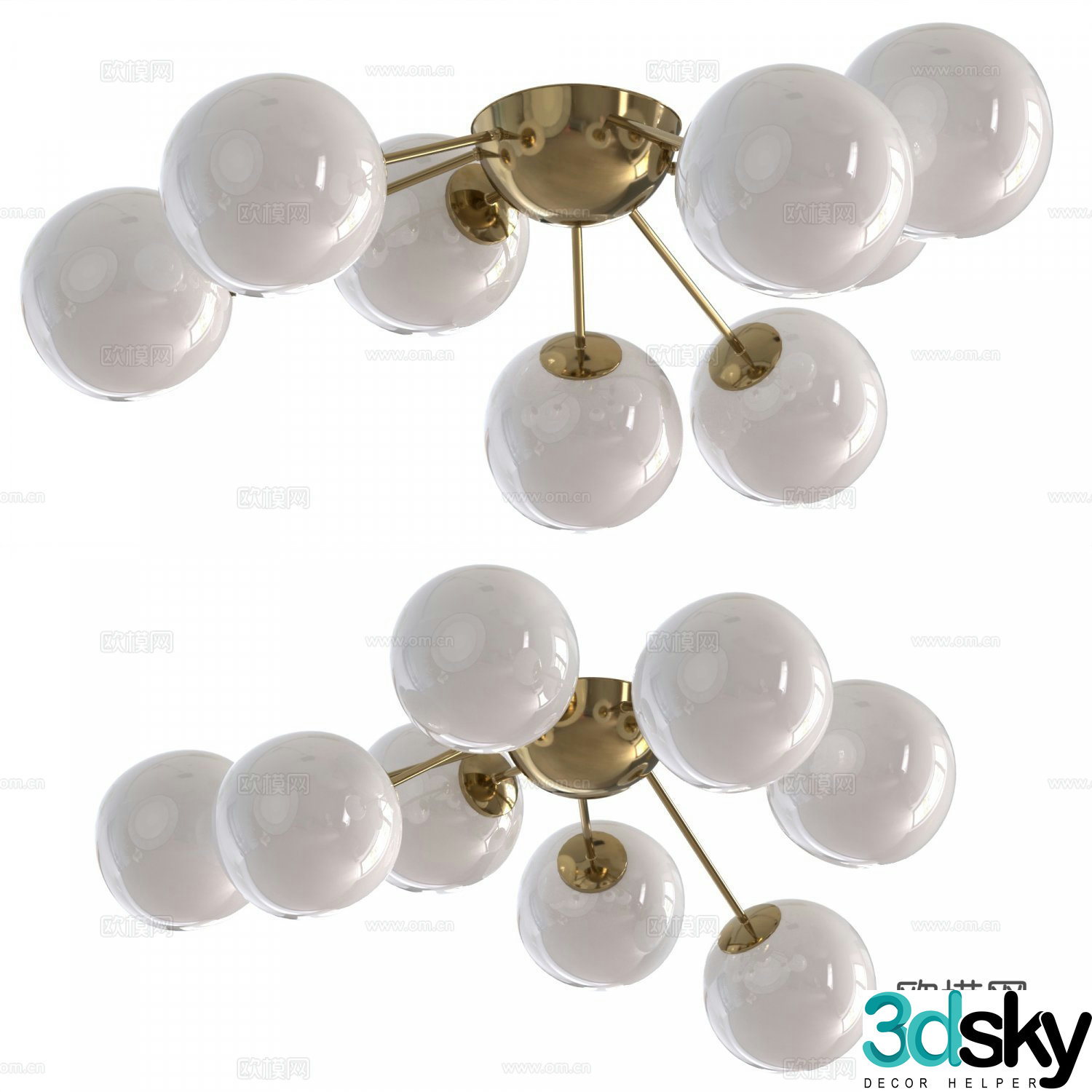 Alexis spherical ceiling lamp living room lamp 3d model