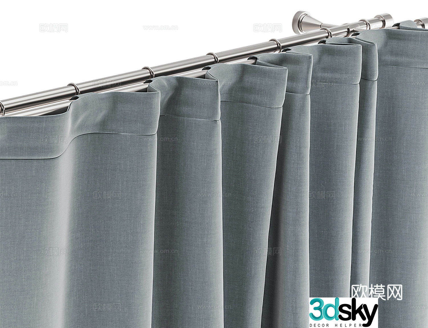 Roman rod curtain 3d model