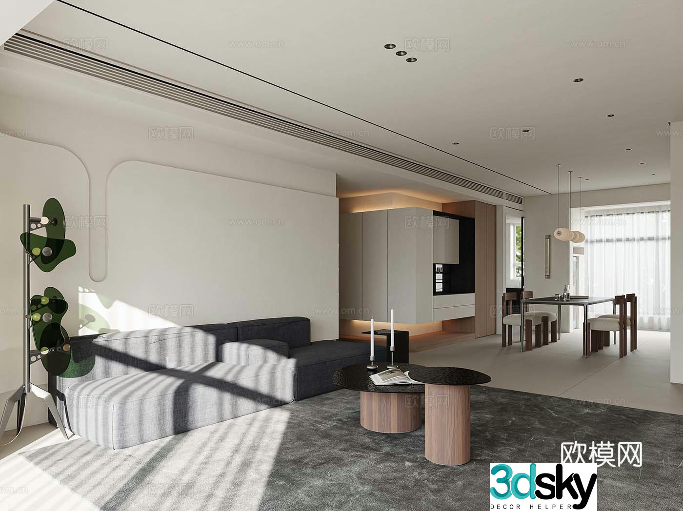 Modern guest restaurant 3d model