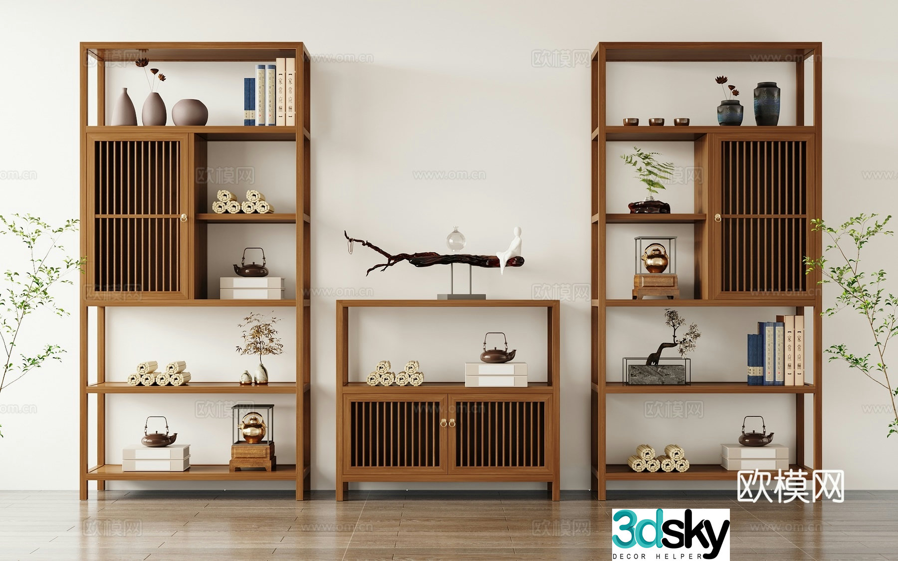 New Chinese style Bogu rack 3D model
