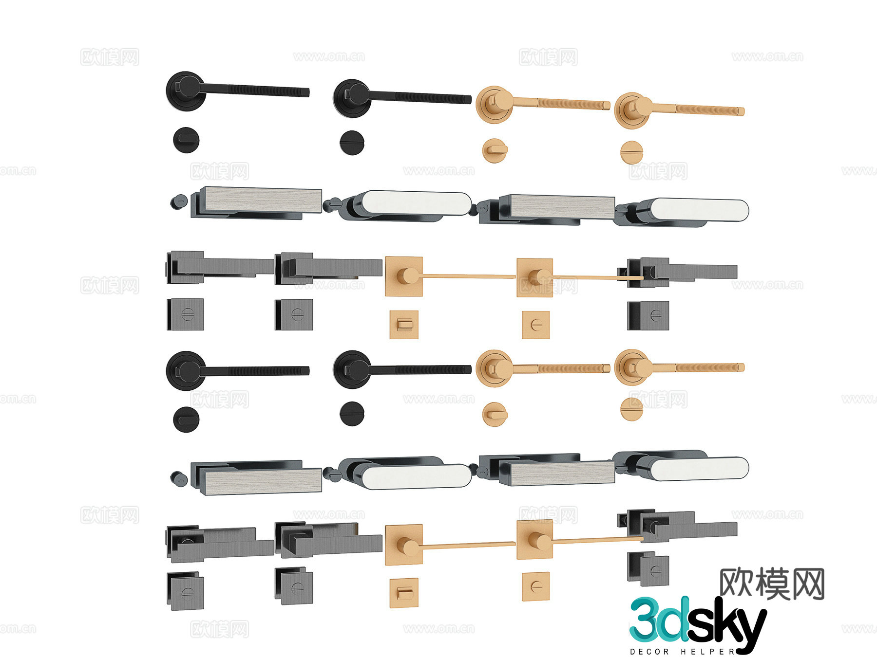 door handle handle smart lock 3d model