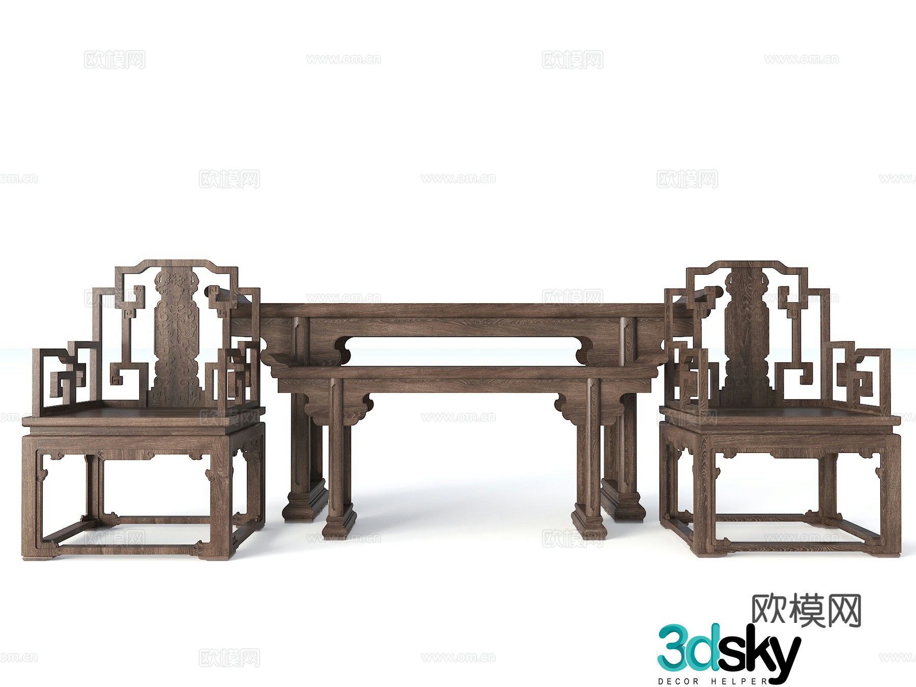 Chinese style chair Taishi chair 3D model