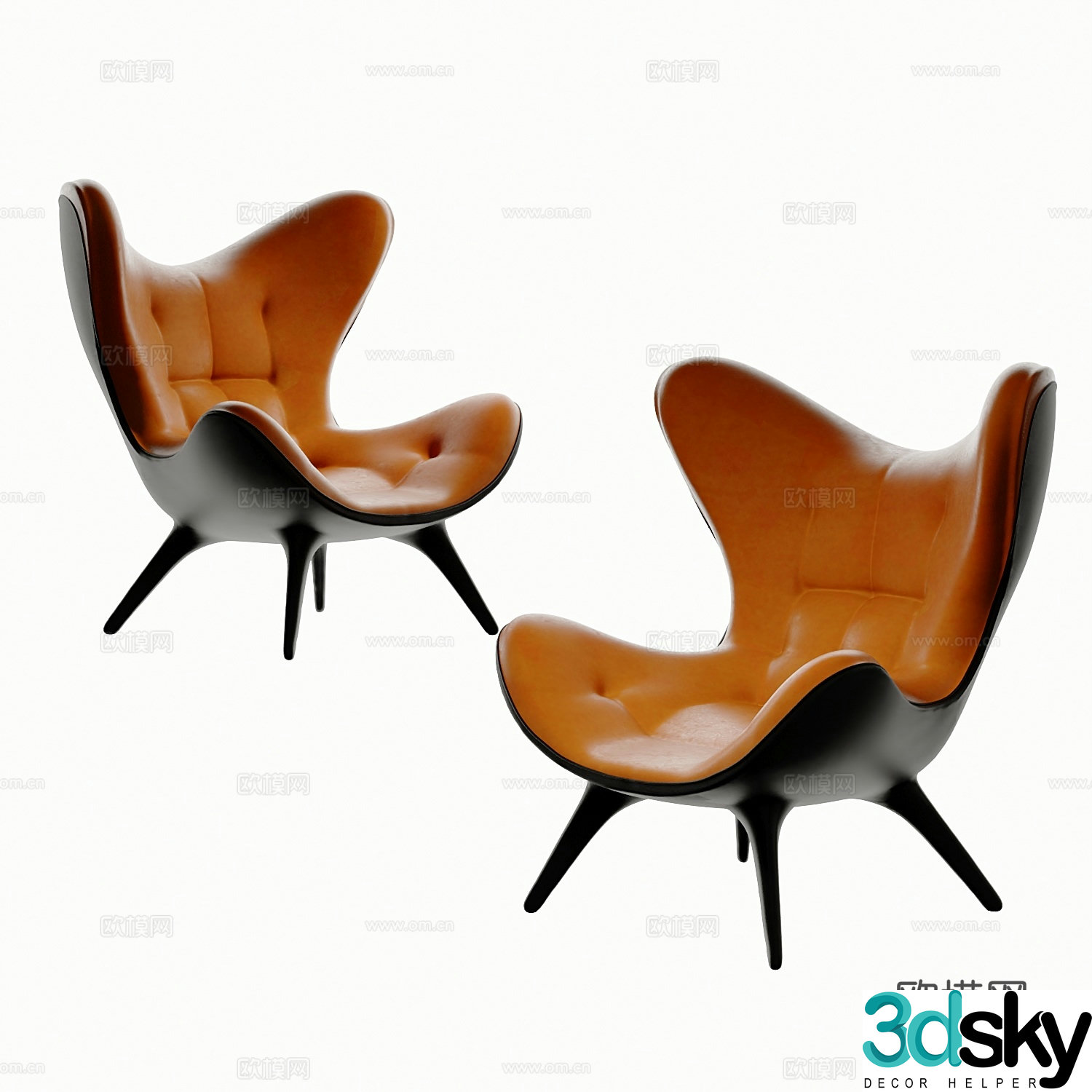 Modern chair leisure chair 3d model