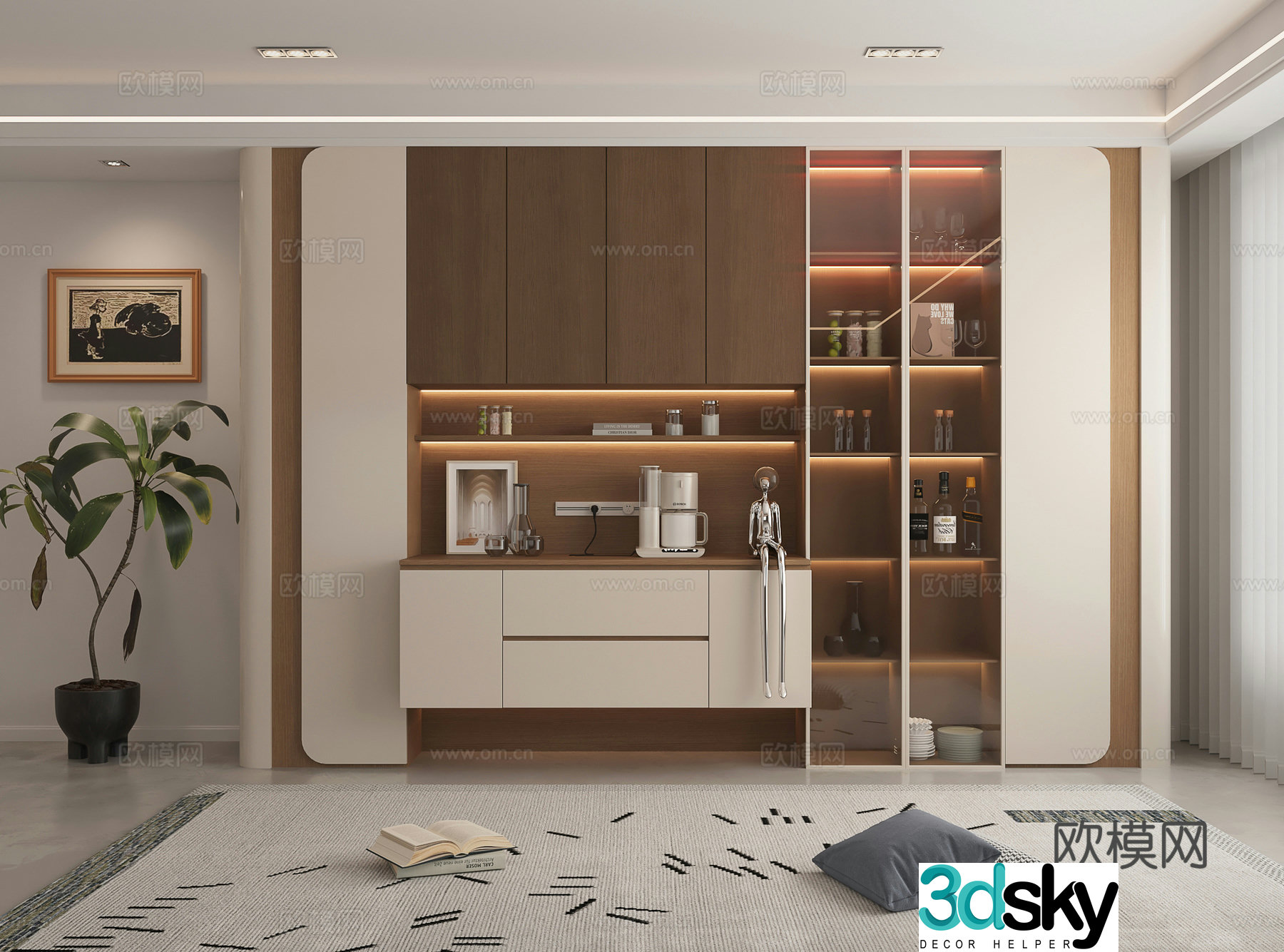 Modern wine cabinet 3d model