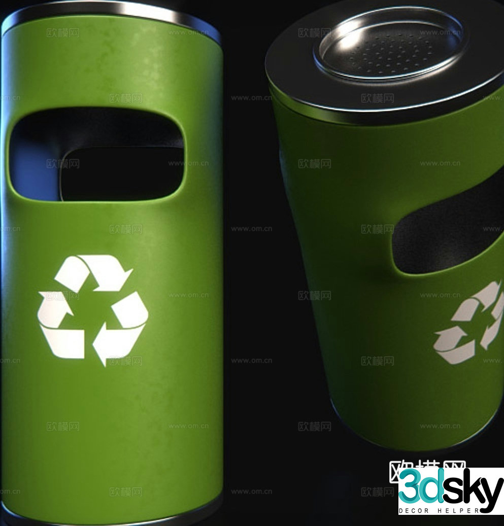 Modern trash can 3d model