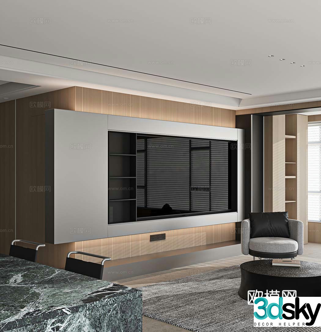 Modern living room 3d model