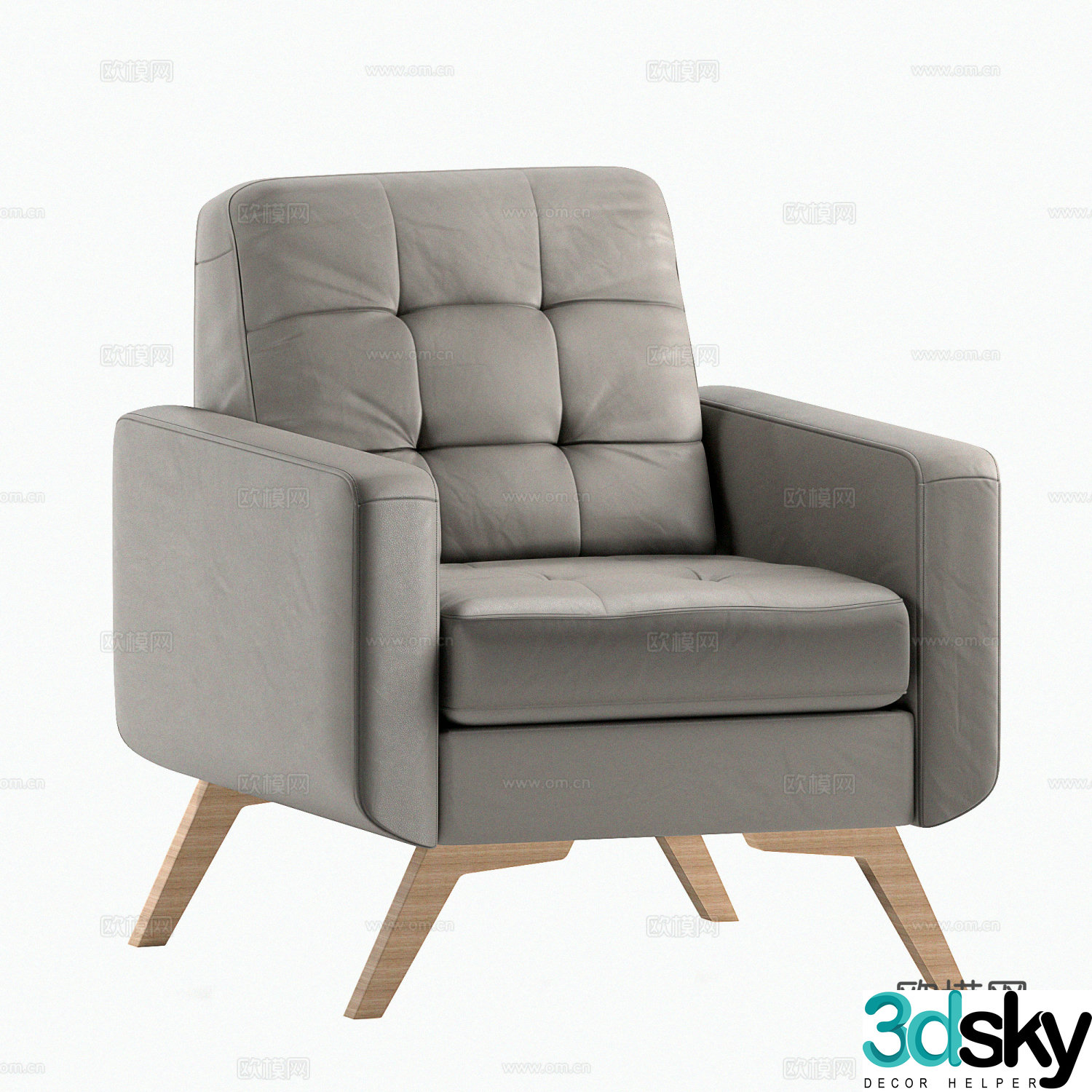 gala modern leather lounge chair armchair sofa chair 3d model