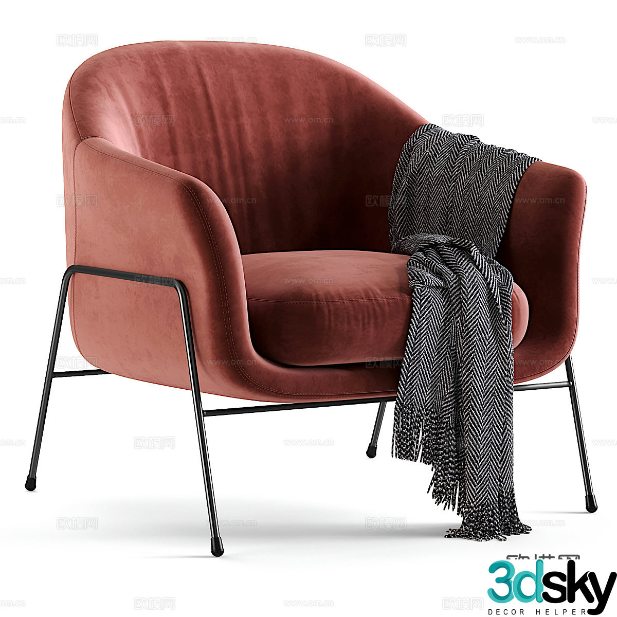 Modern sofa chair leisure chair 3d model