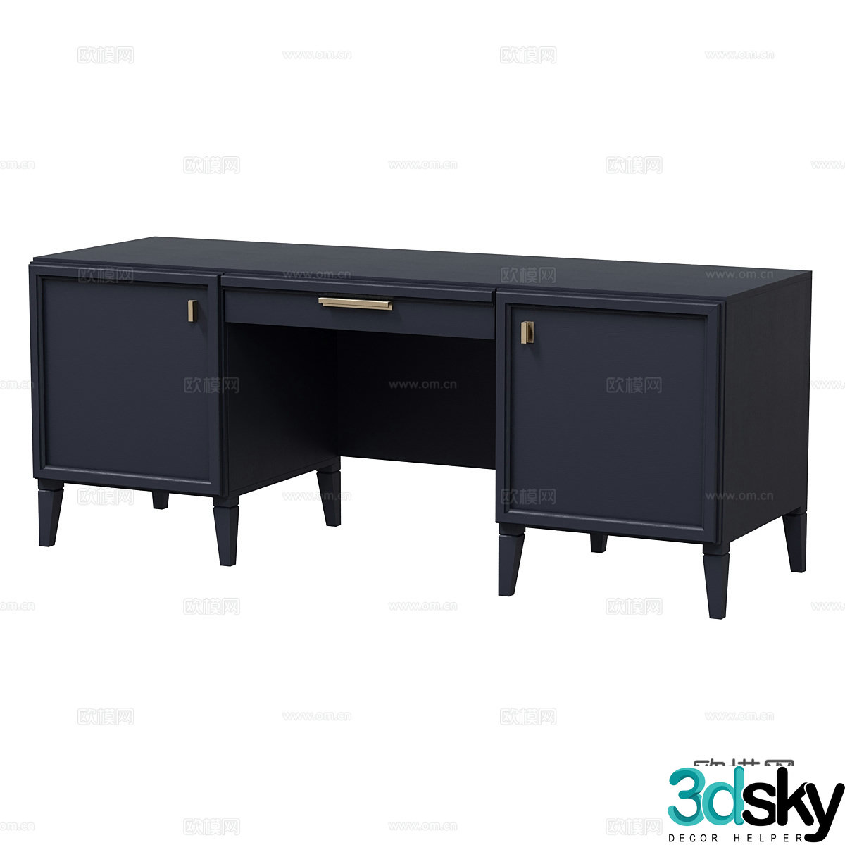 Modern desk writing desk computer desk 3d model