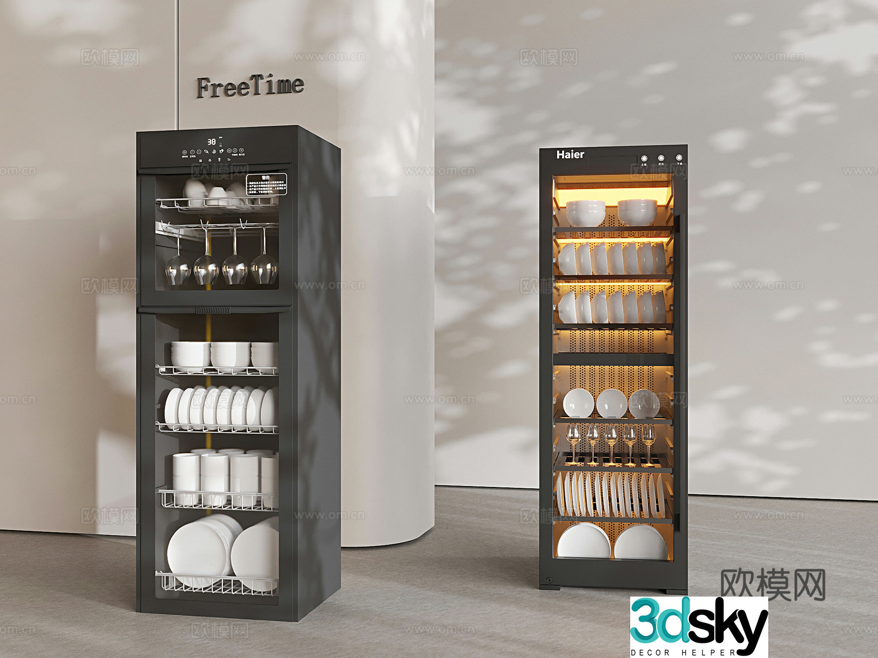 Kitchen appliances disinfection cabinet dishwasher 3d model