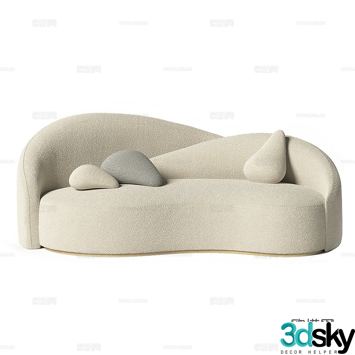 Modern minimalist curved sofa 3d model