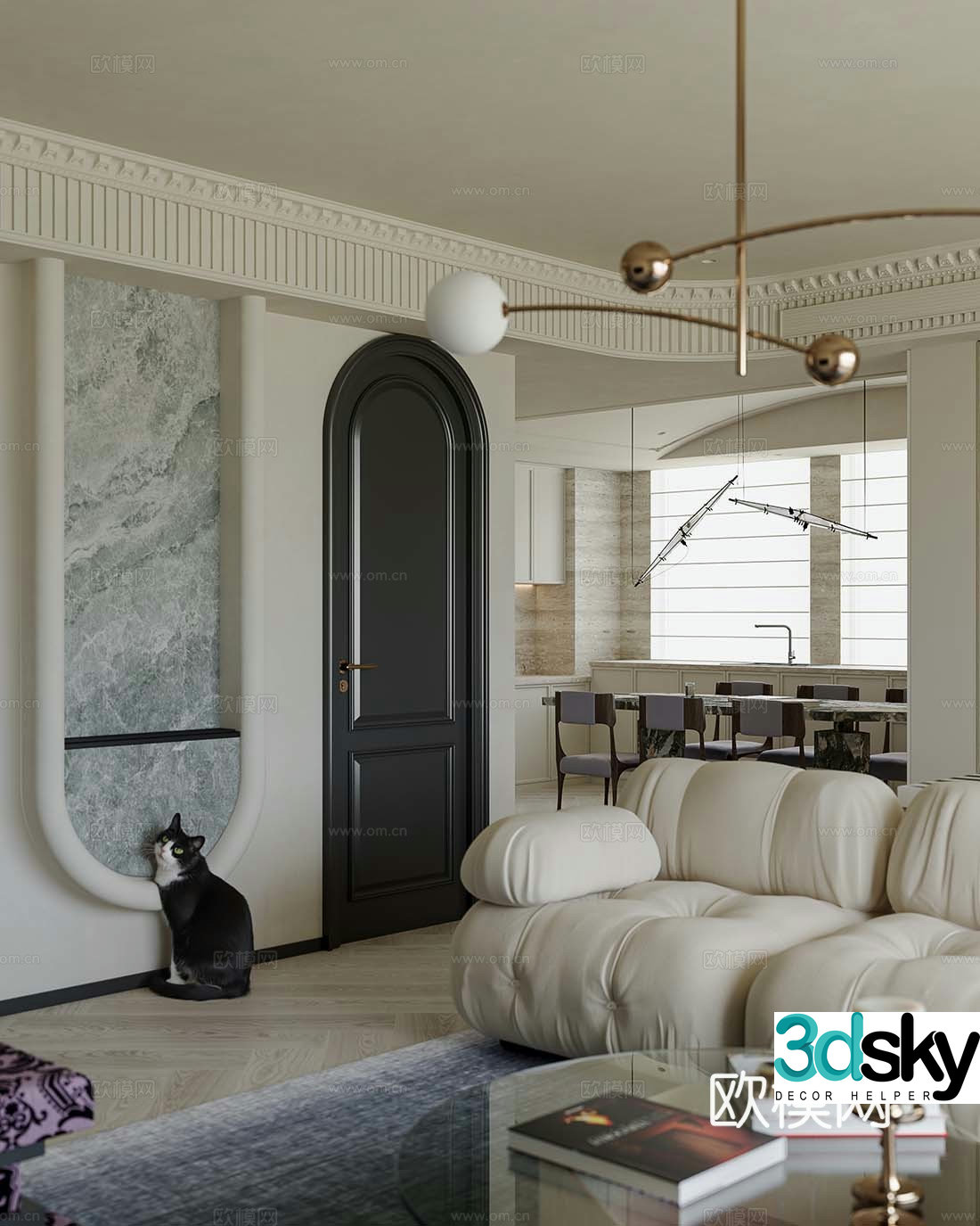 French entrance hall entrance hall 3D model