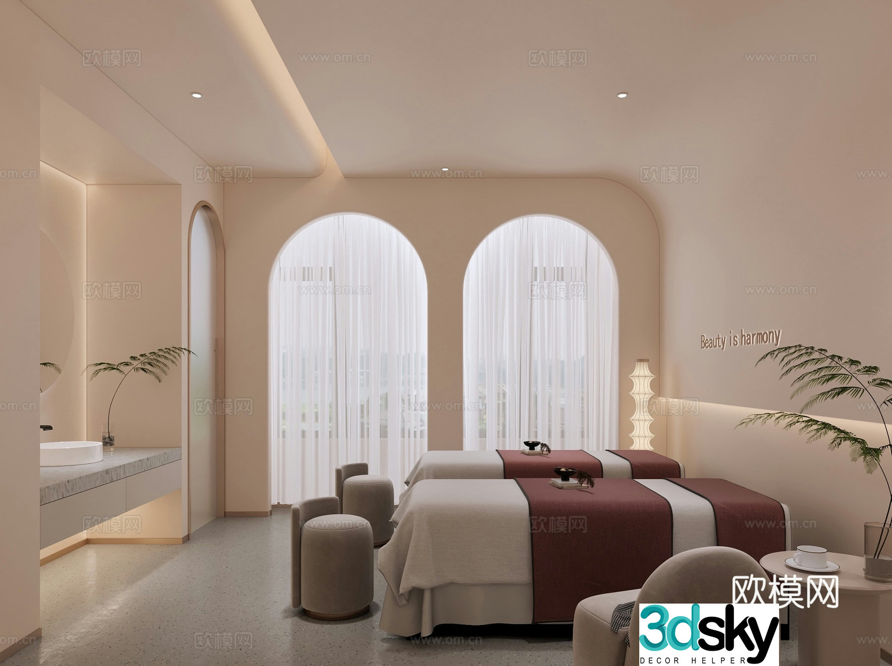 Modern beauty spa private room private room 3d model