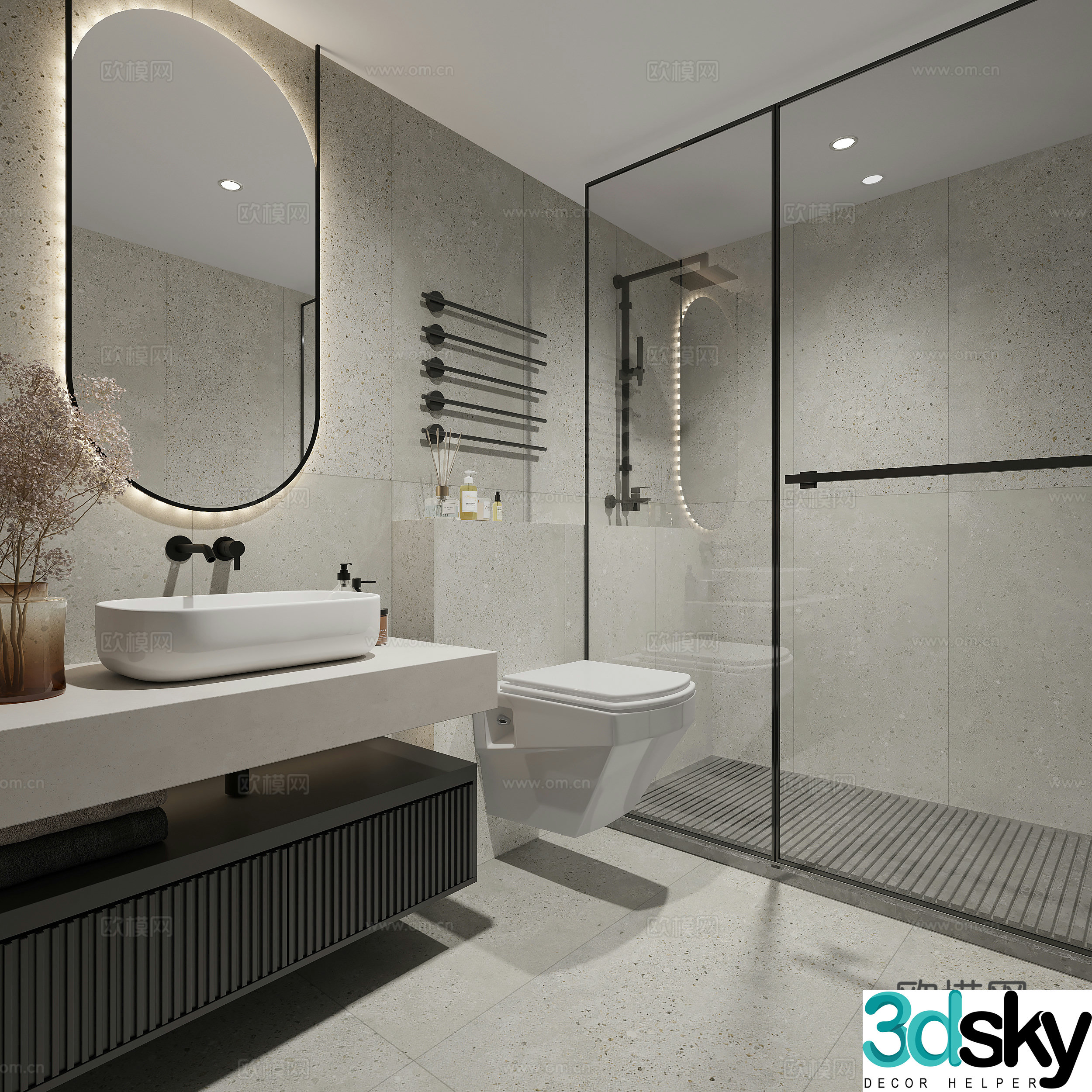 Modern bathroom bathroom 3d model