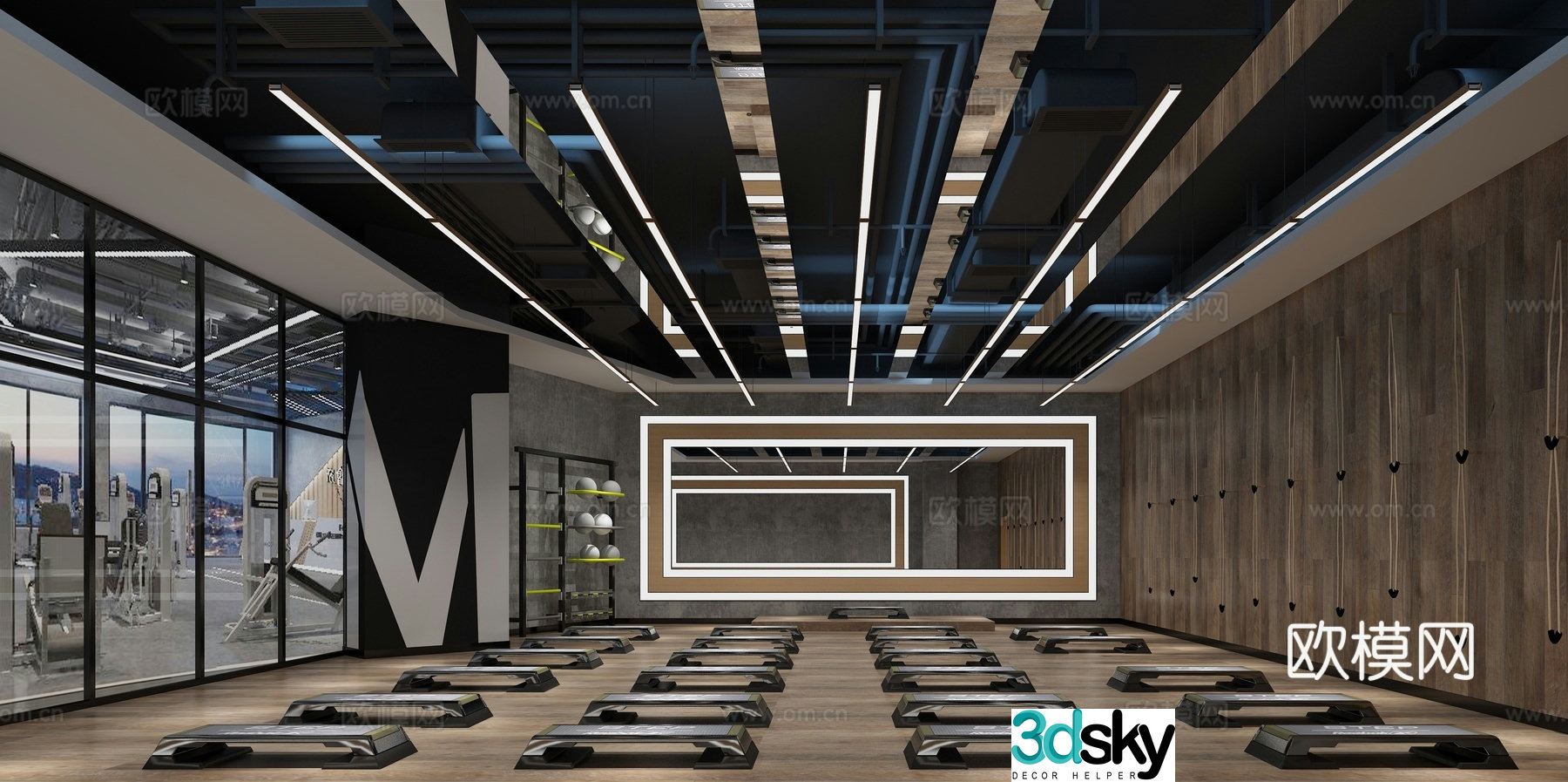Modern gym 3d model