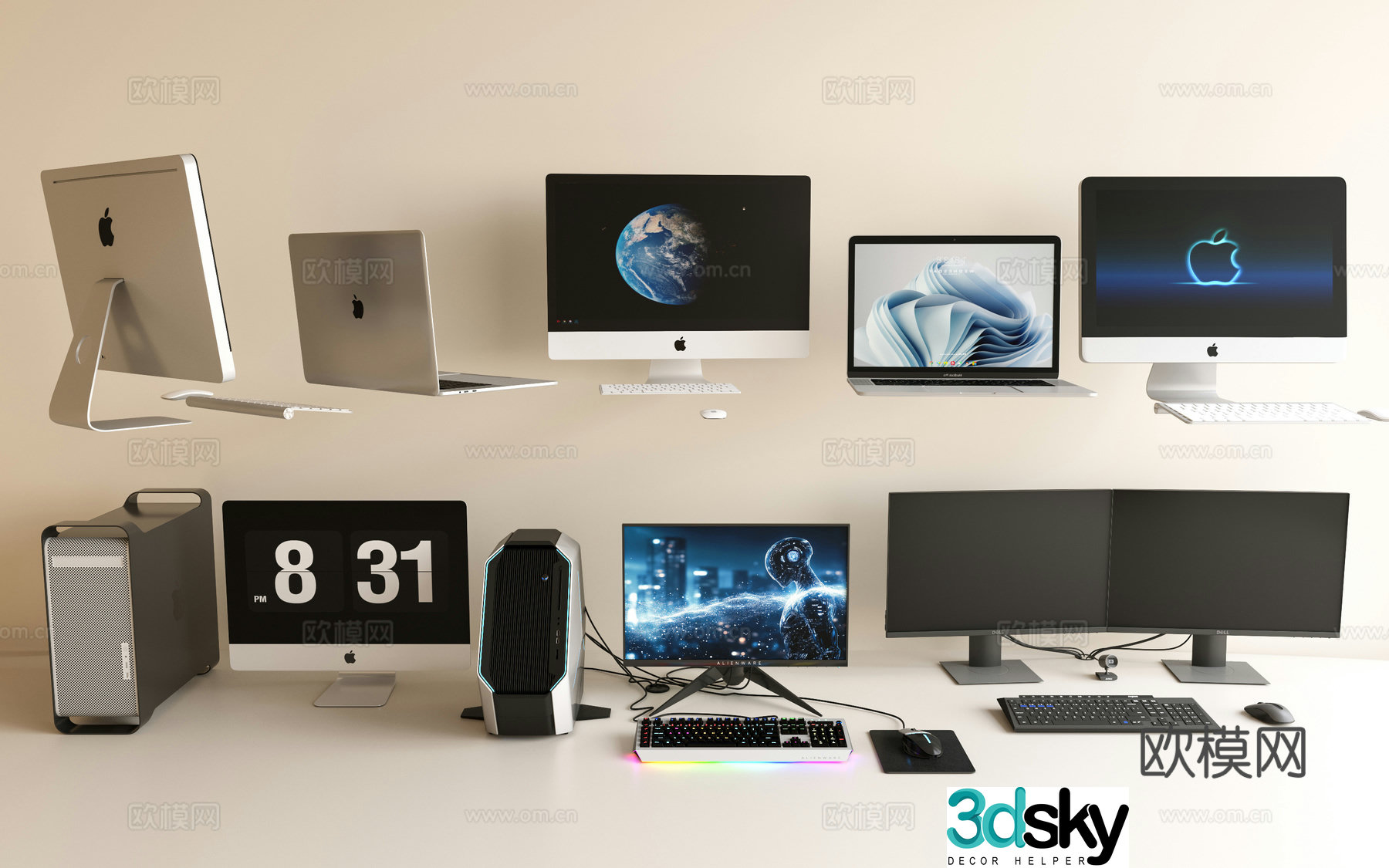 desktop computer apple computer computer audio 3d model