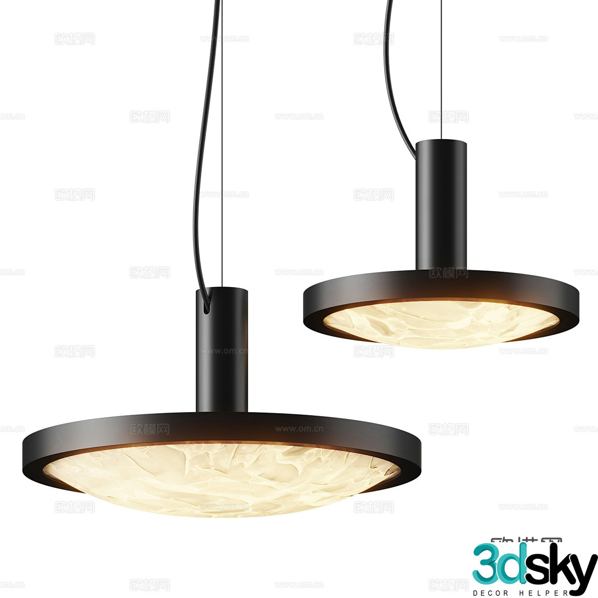 Simple chandelier round chandelier 3d model