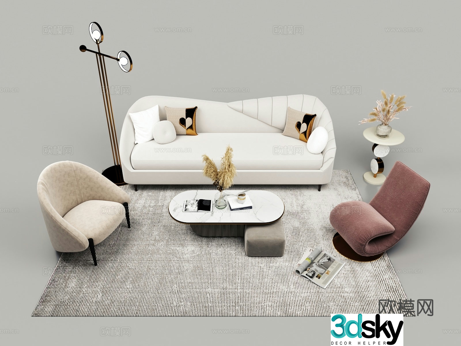 Modern sectional sofa 3d model