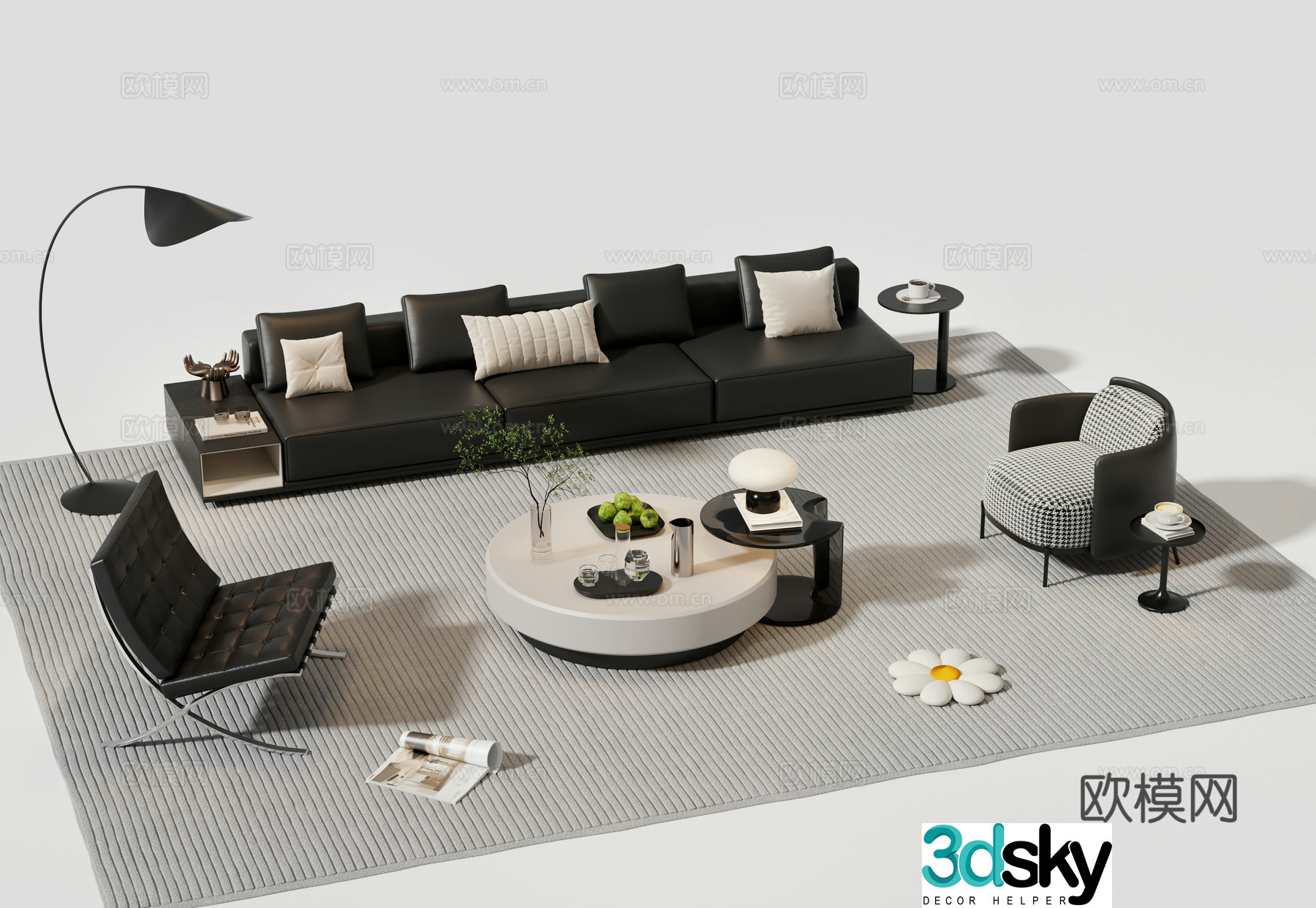 Italian sectional sofa 3d model