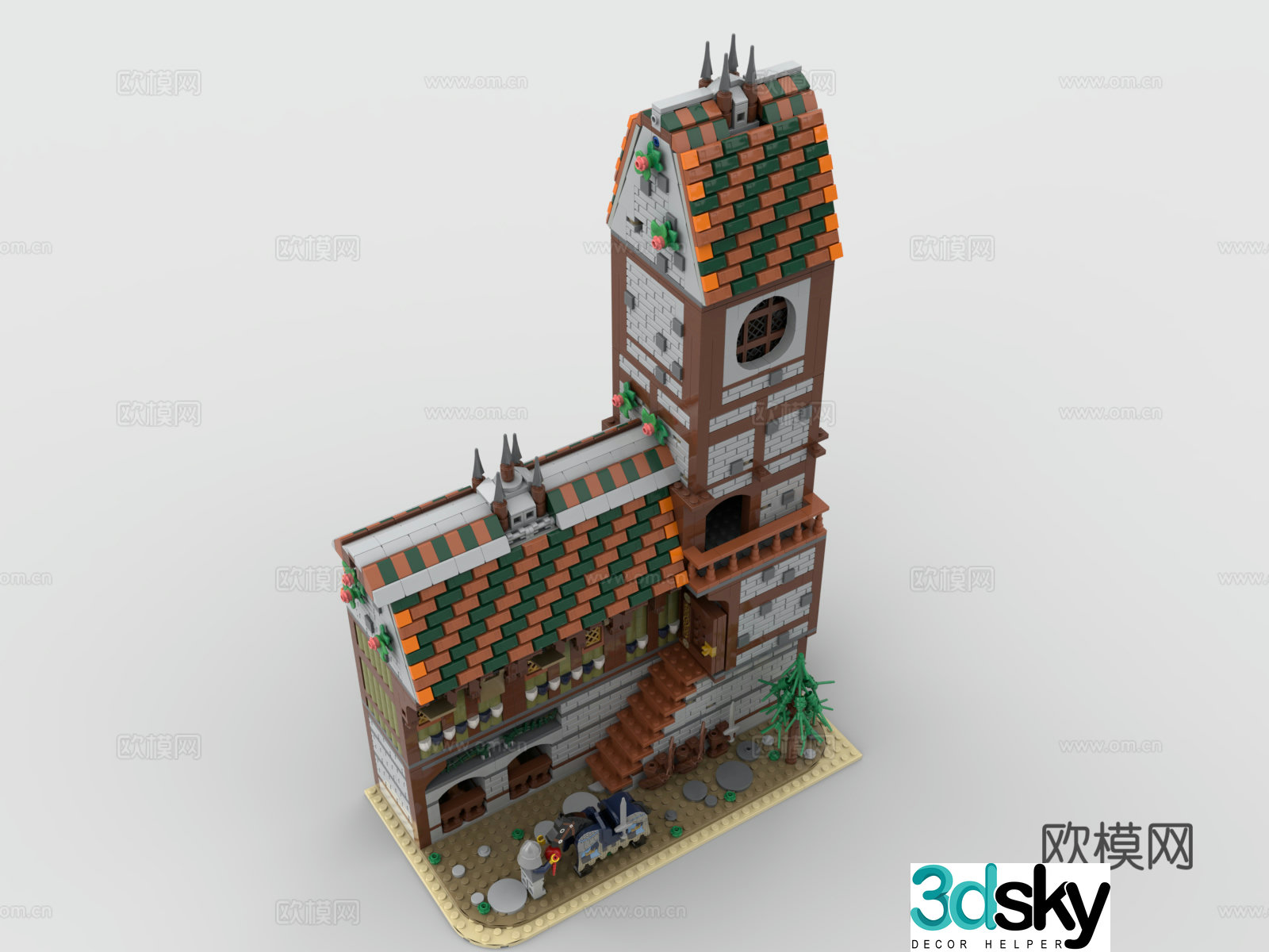Lego toy building block house 3d model