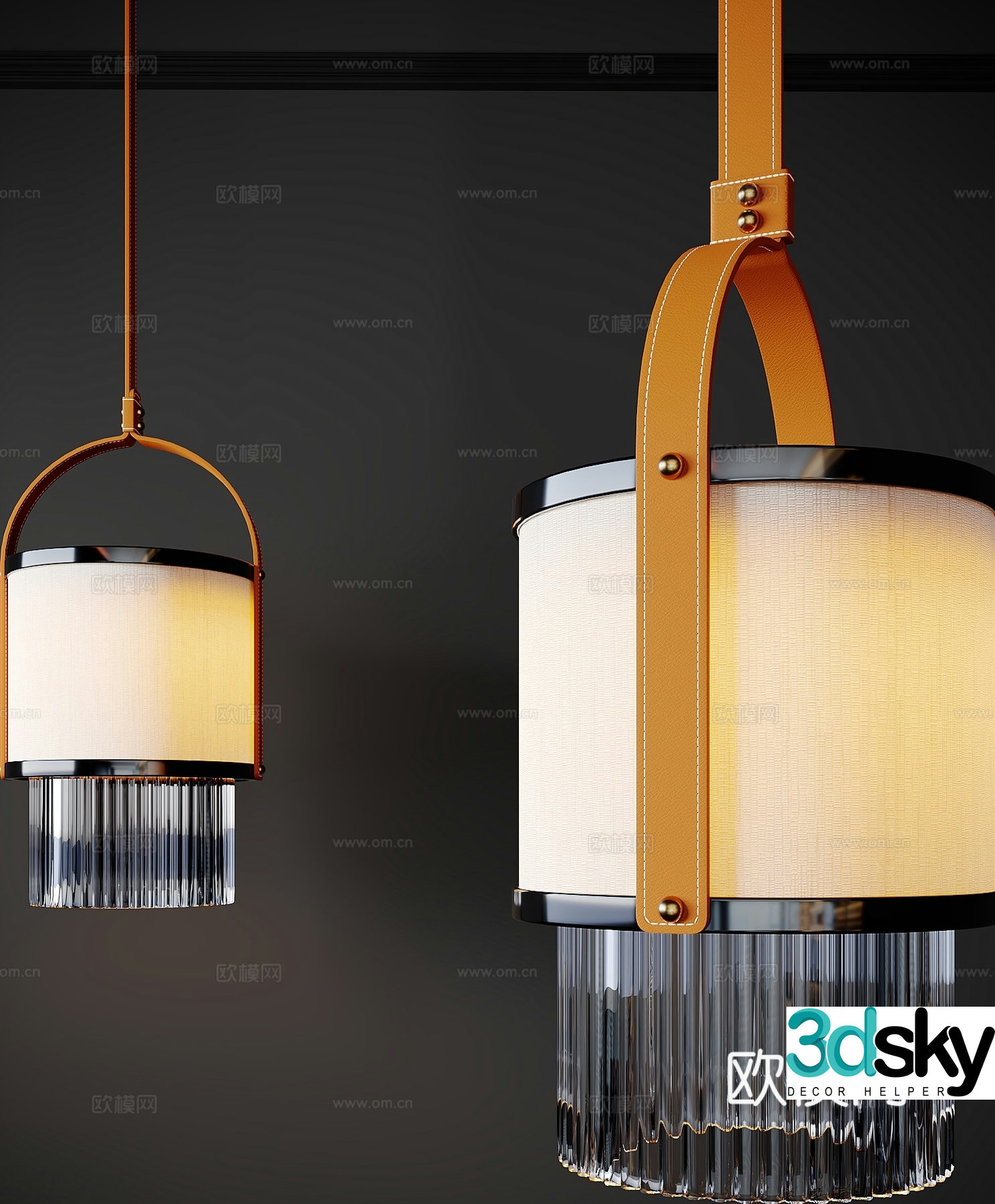 Bedside small chandelier glass small chandelier 3d model