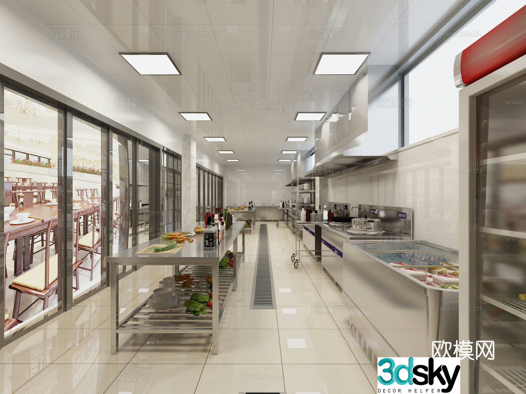 Canteen kitchen central kitchen 3D model