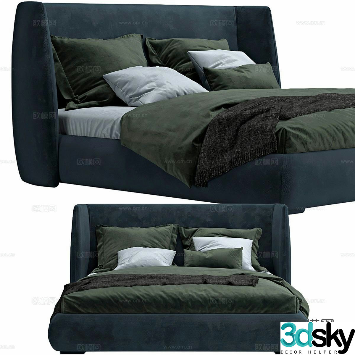Bonaldo Italian double bed 3d model