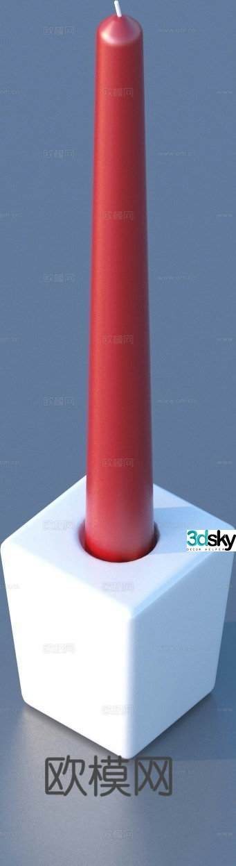 candle lighting supplies red candle 3d model