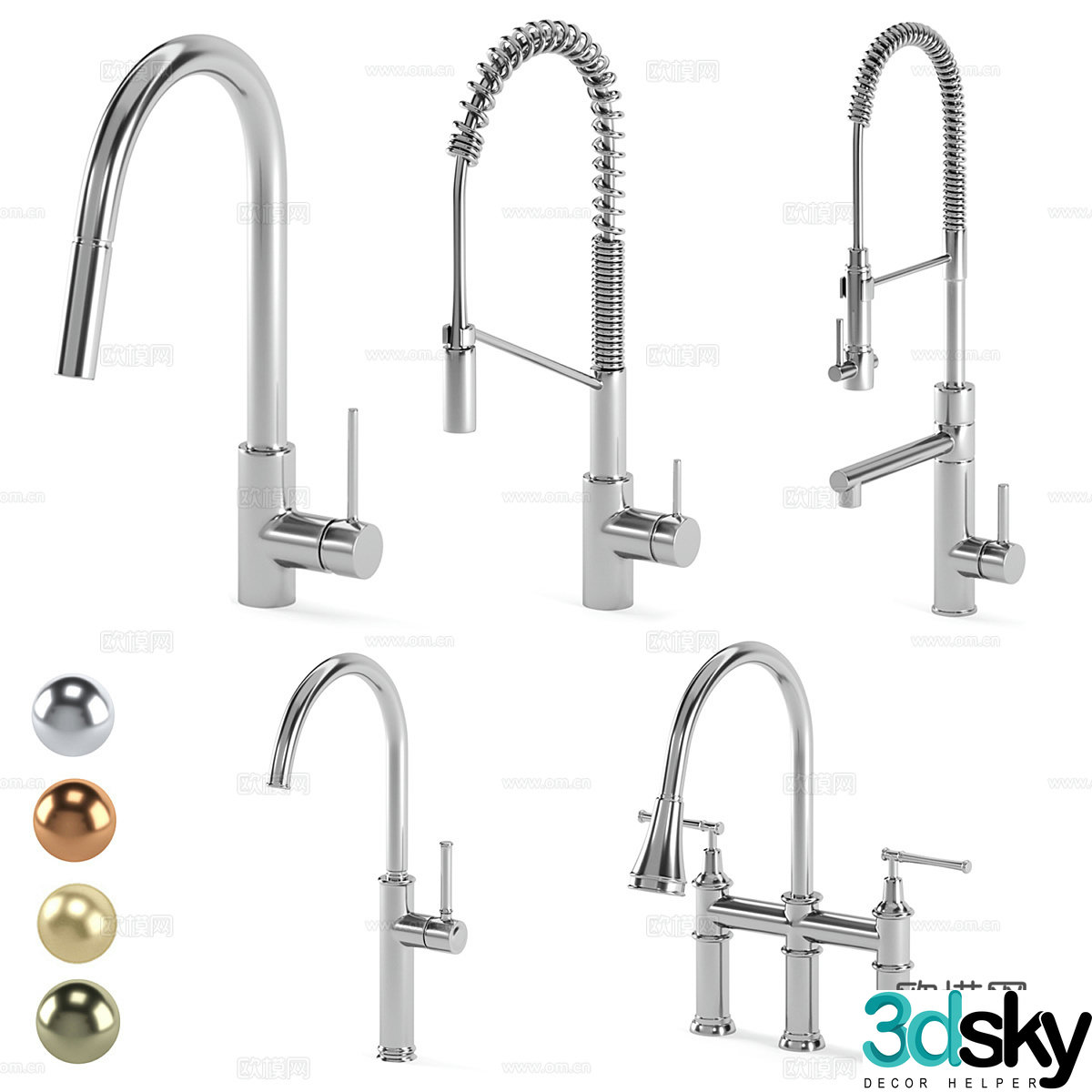 Bathroom accessories faucet 3d model